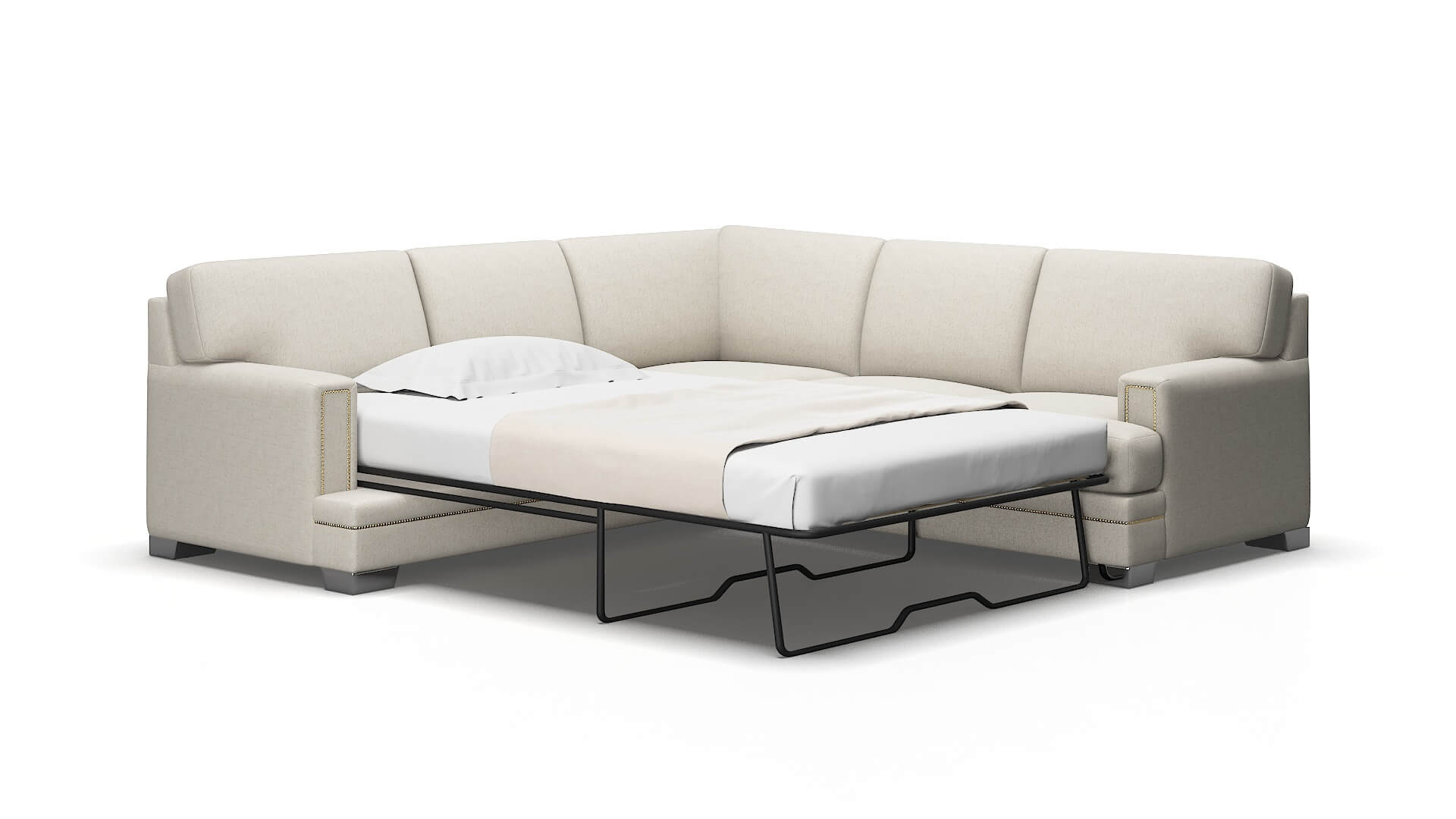 Barcelona Terrain Natural Sectional Sleeper Espresso legs 2