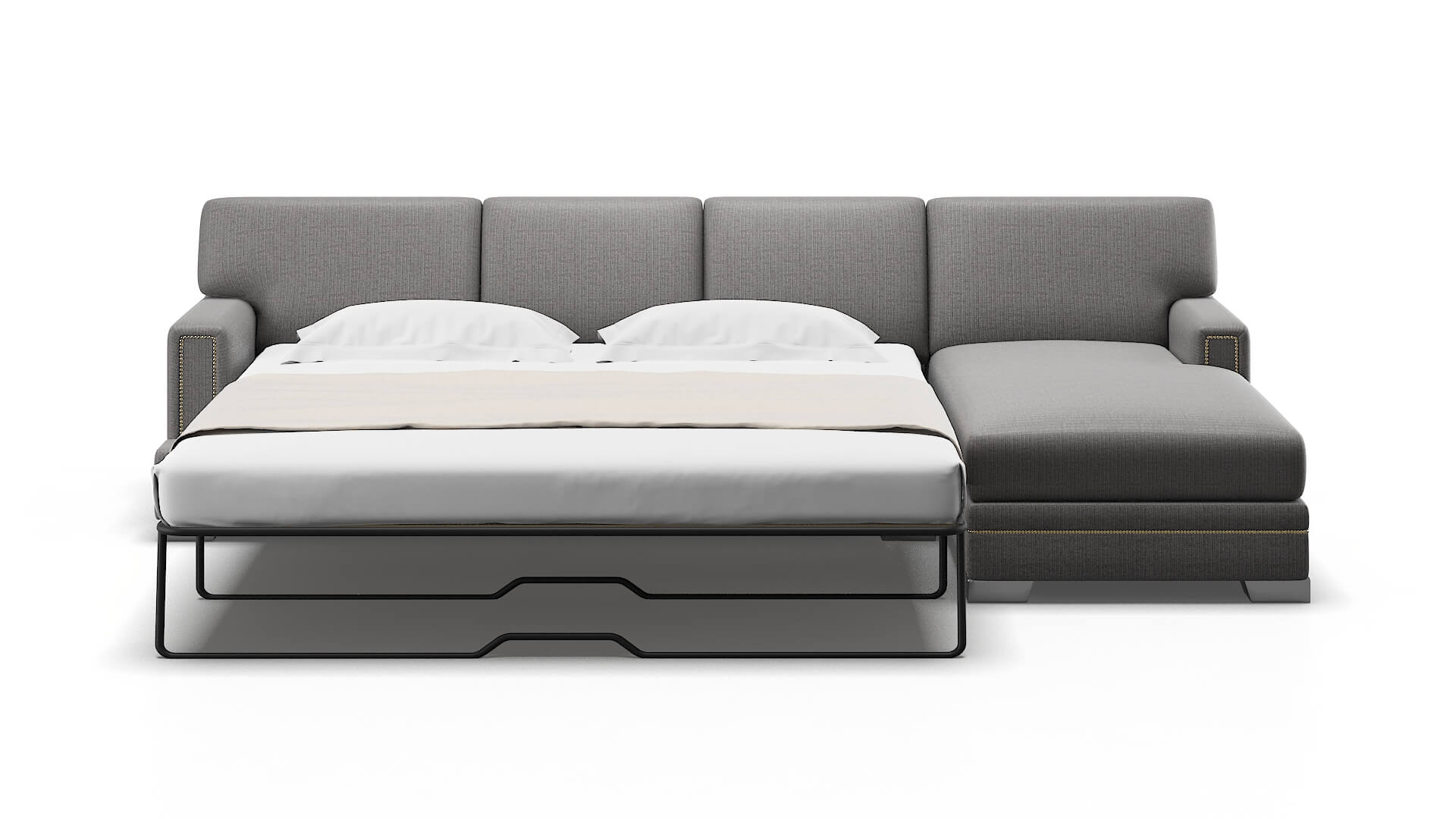 Barcelona Terrain Oatmeal Panel Sleeper Espresso legs 1