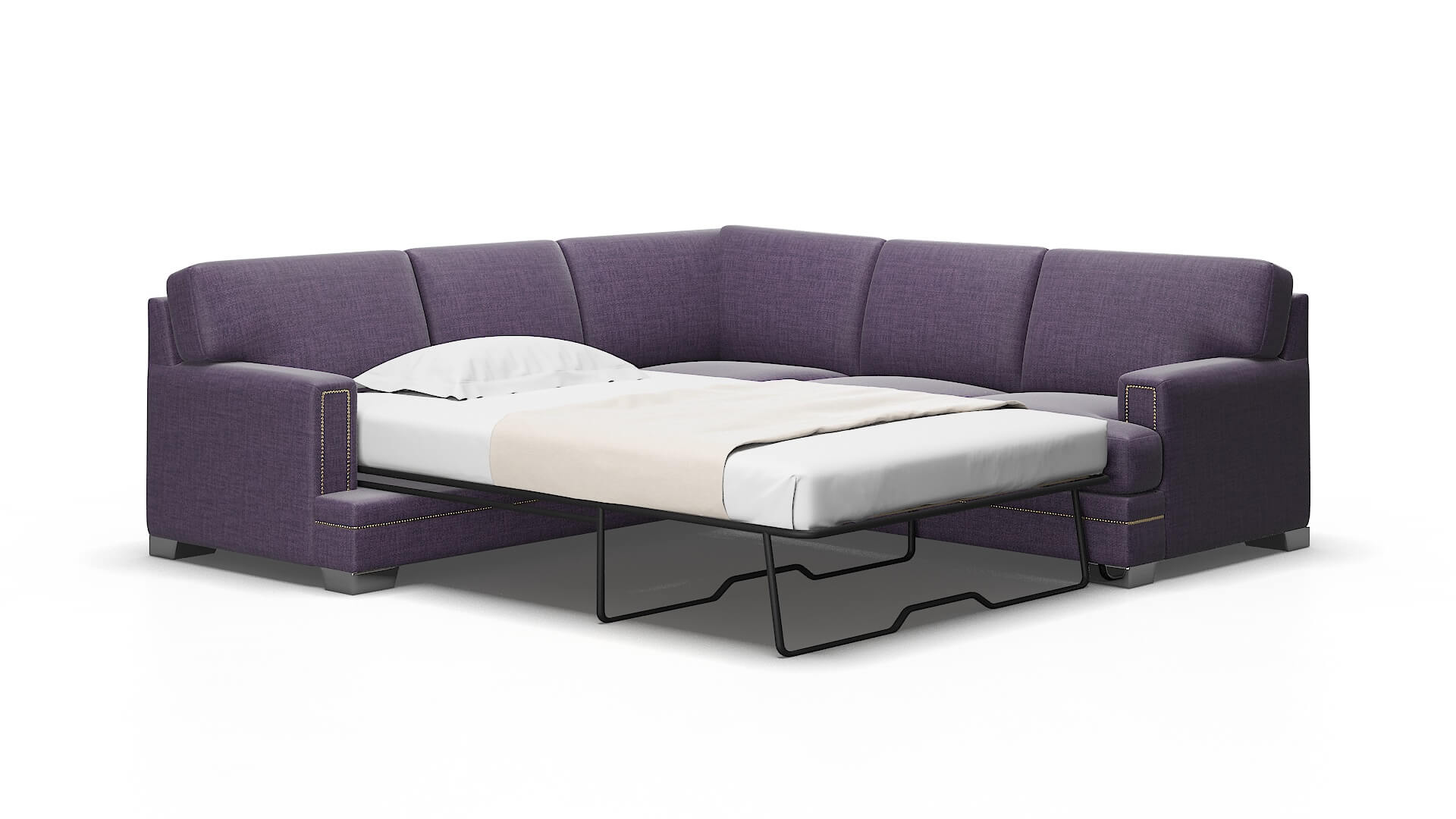 Barcelona Tess Blackberry Sectional Sleeper Espresso legs 2
