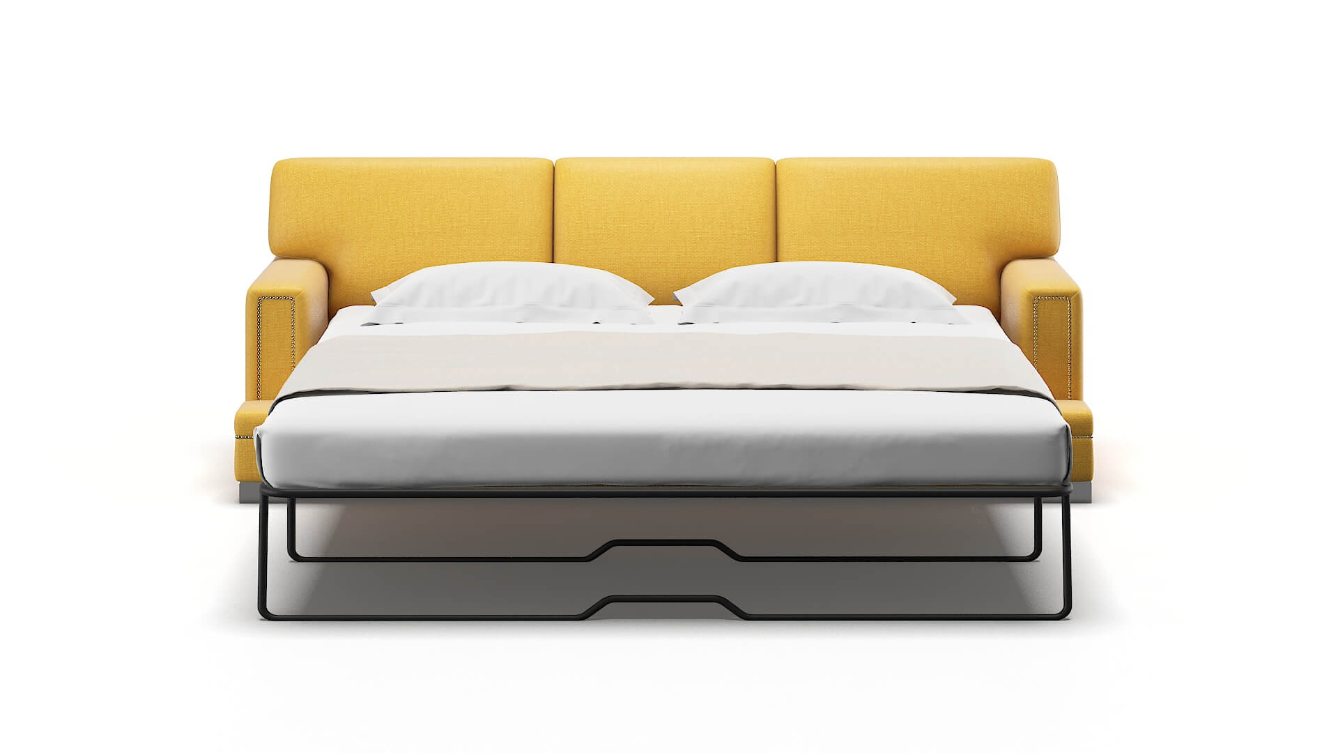 Barcelona Tess Turmeric Sofa Sleeper Espresso legs 1