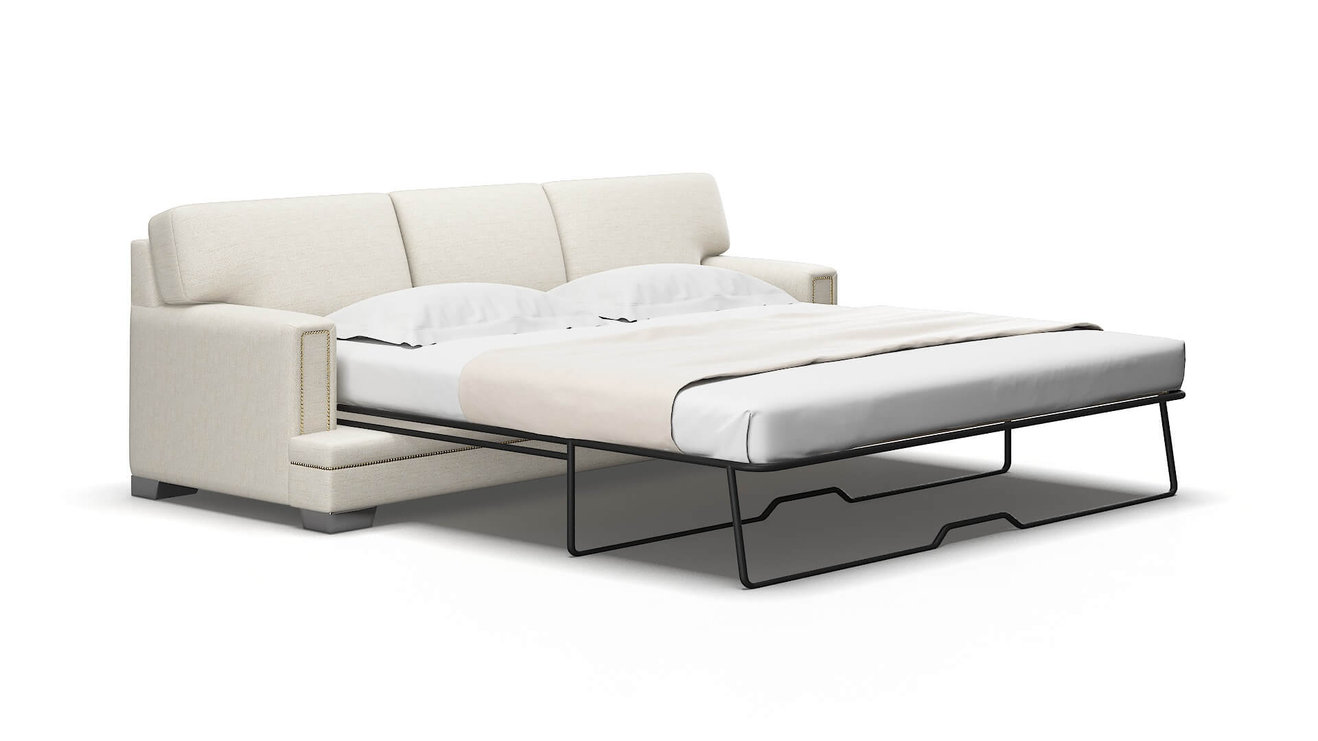 Barcelona Venus Cream Sofa Sleeper Espresso legs 2