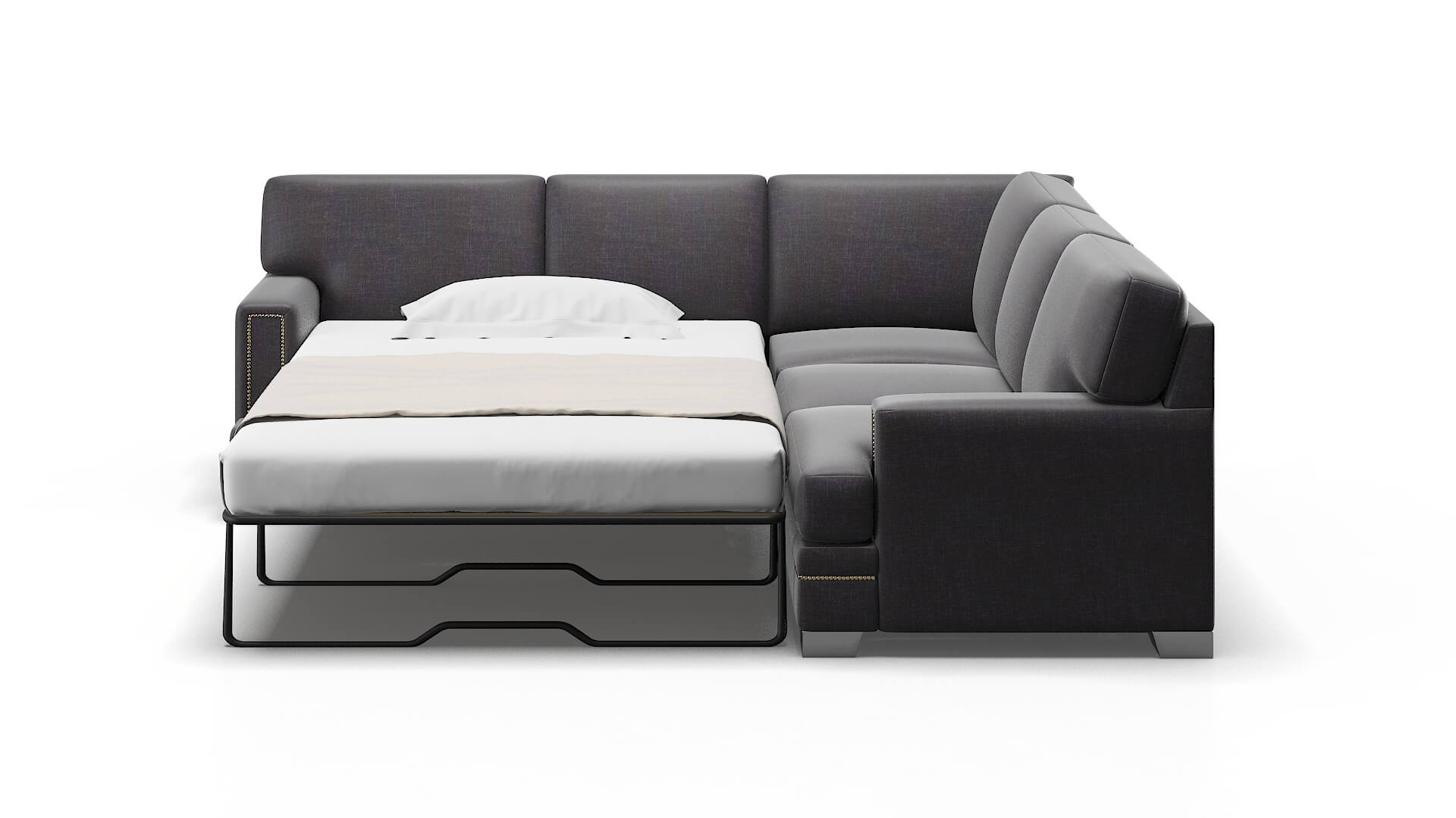 Barcelona Venus Onyx Sectional Sleeper Espresso legs 1