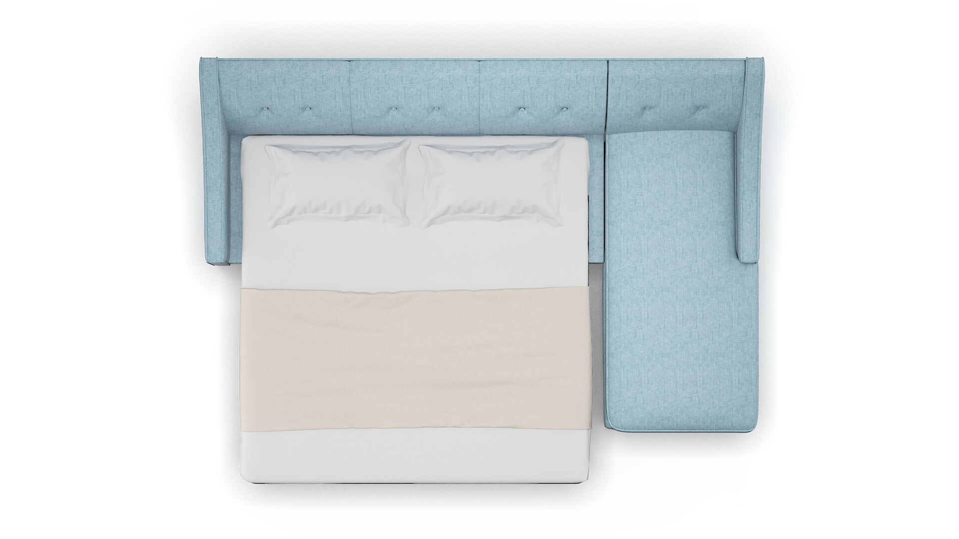 Berlin Atlas Turquoise Panel Sleeper Espresso legs 3