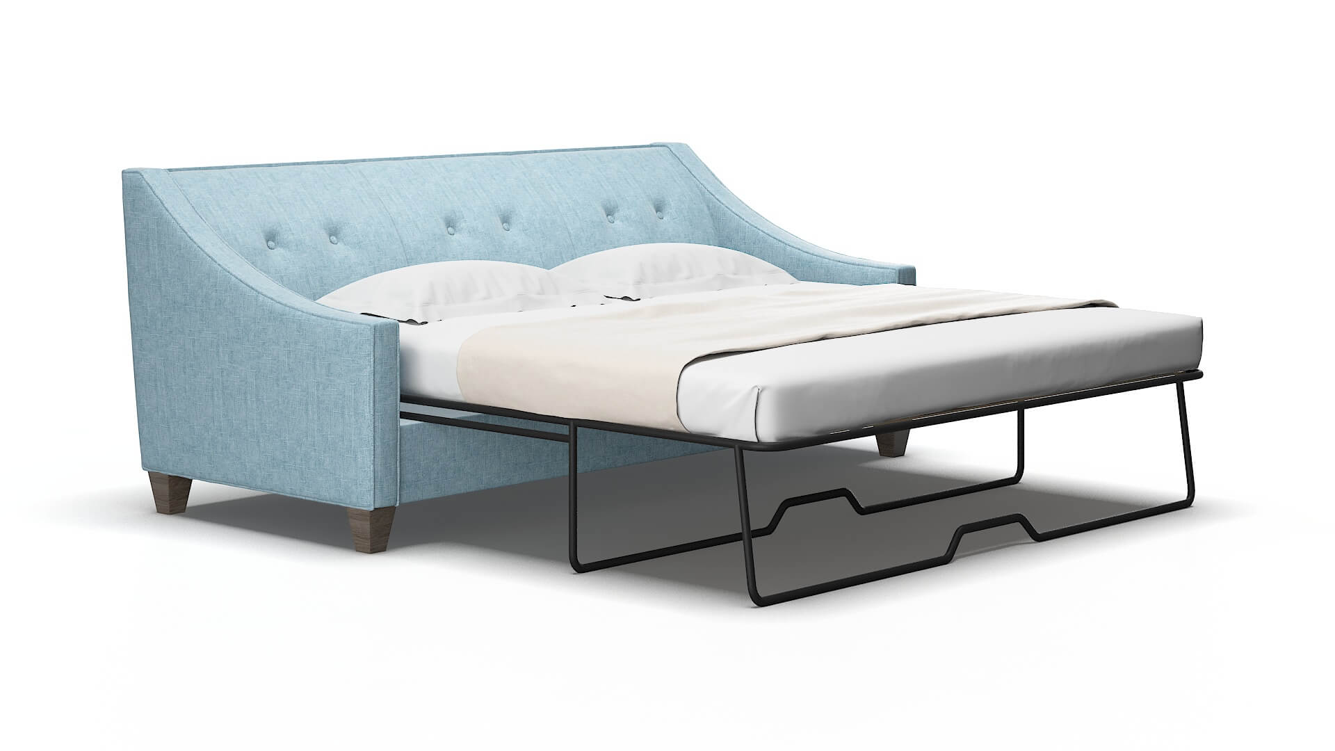 Berlin Atlas Turquoise Sofa Sleeper Espresso legs 2