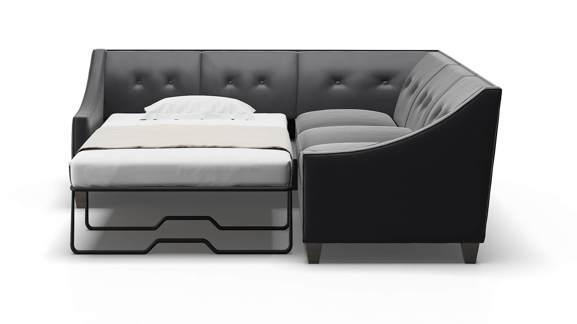 Berlin Atlas_plz Navy Sectional Sleeper Espresso legs 1