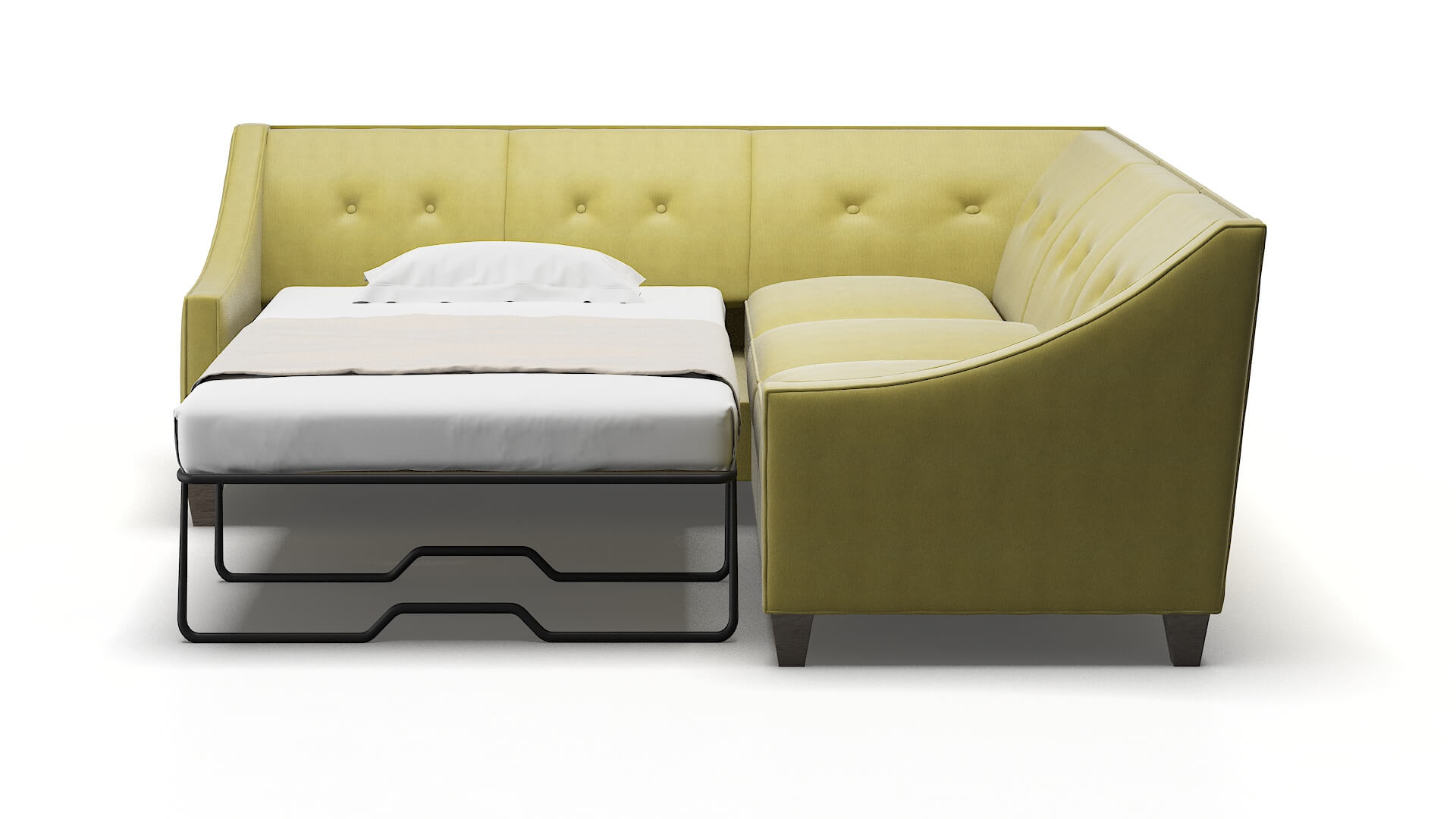 Berlin Bella Apple Sectional Sleeper Espresso legs 1