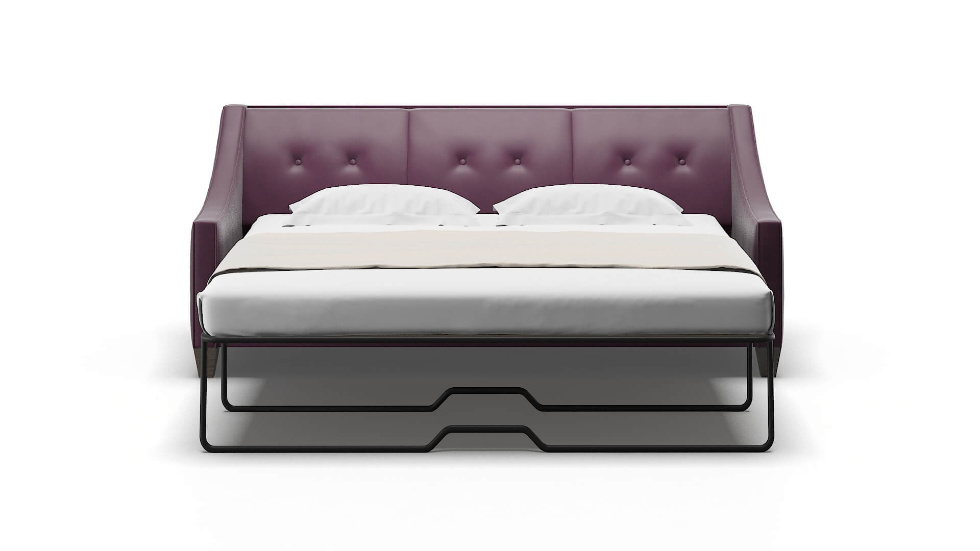 Berlin Bella Aubergine Sofa Sleeper Espresso legs 1