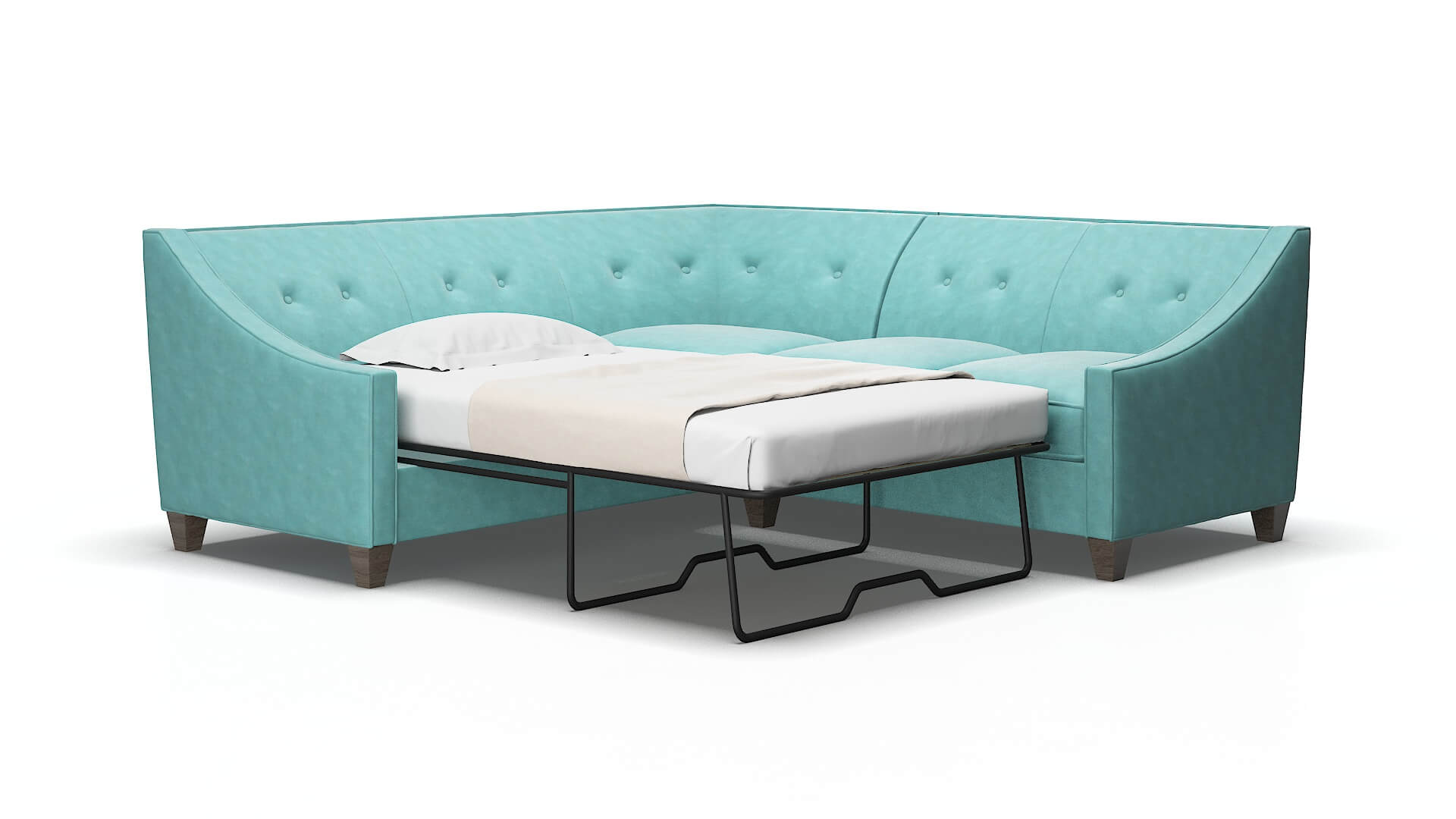 Berlin Bella Caribbean Sectional Sleeper Espresso legs 2