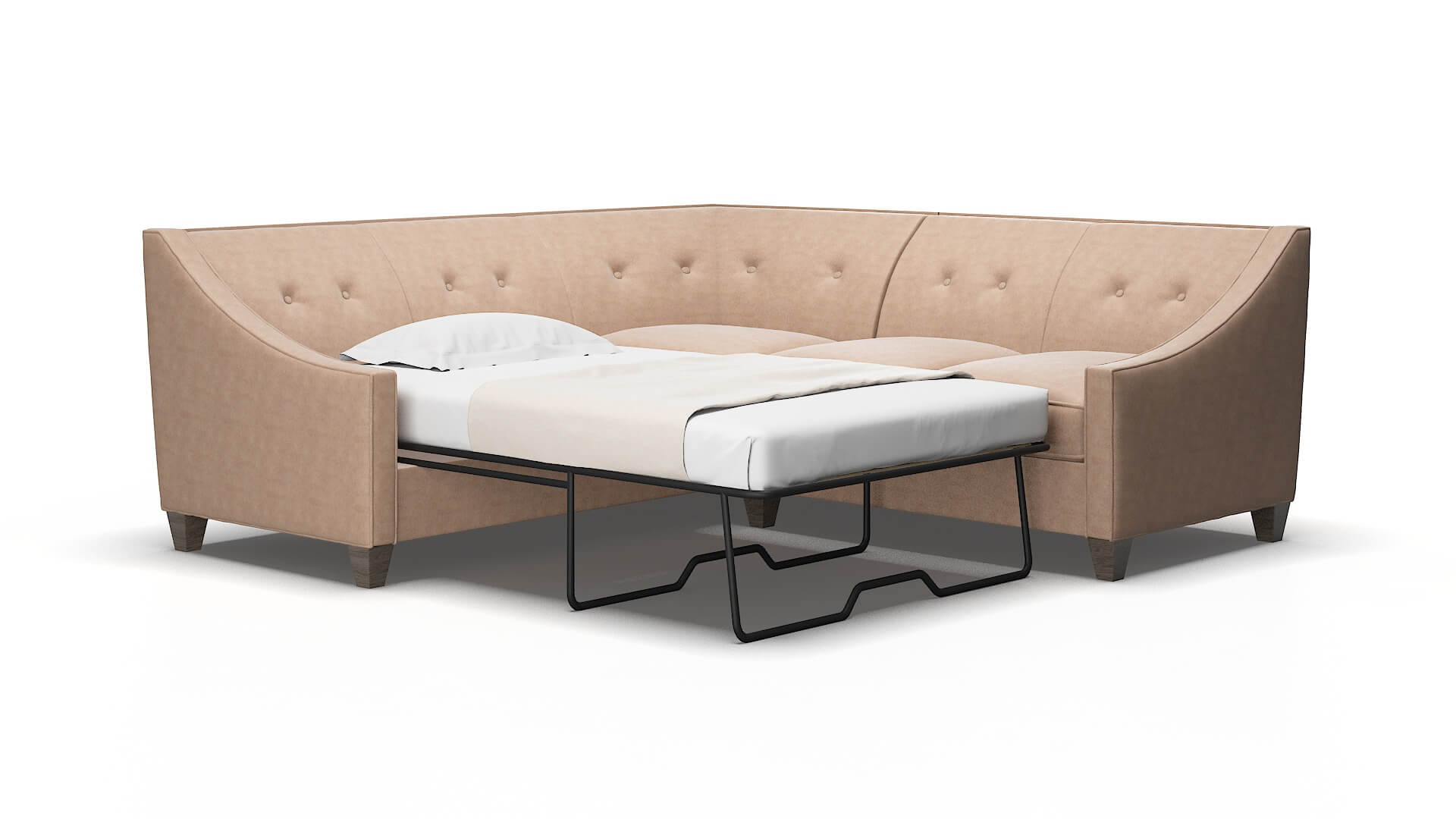 Berlin Bella cocoa Sectional sleeper Espresso Legs  2