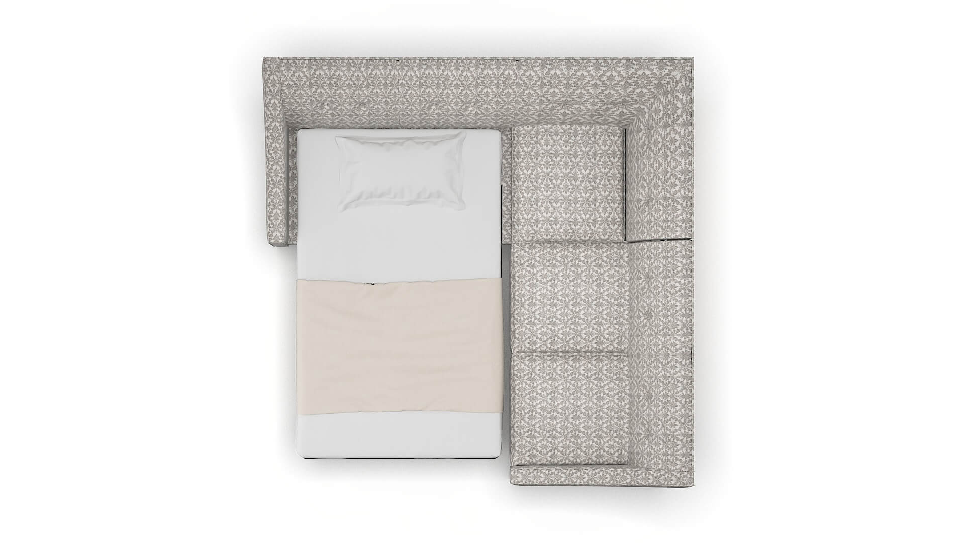 Berlin Bergamo Dove Sectional Sleeper Espresso legs 3