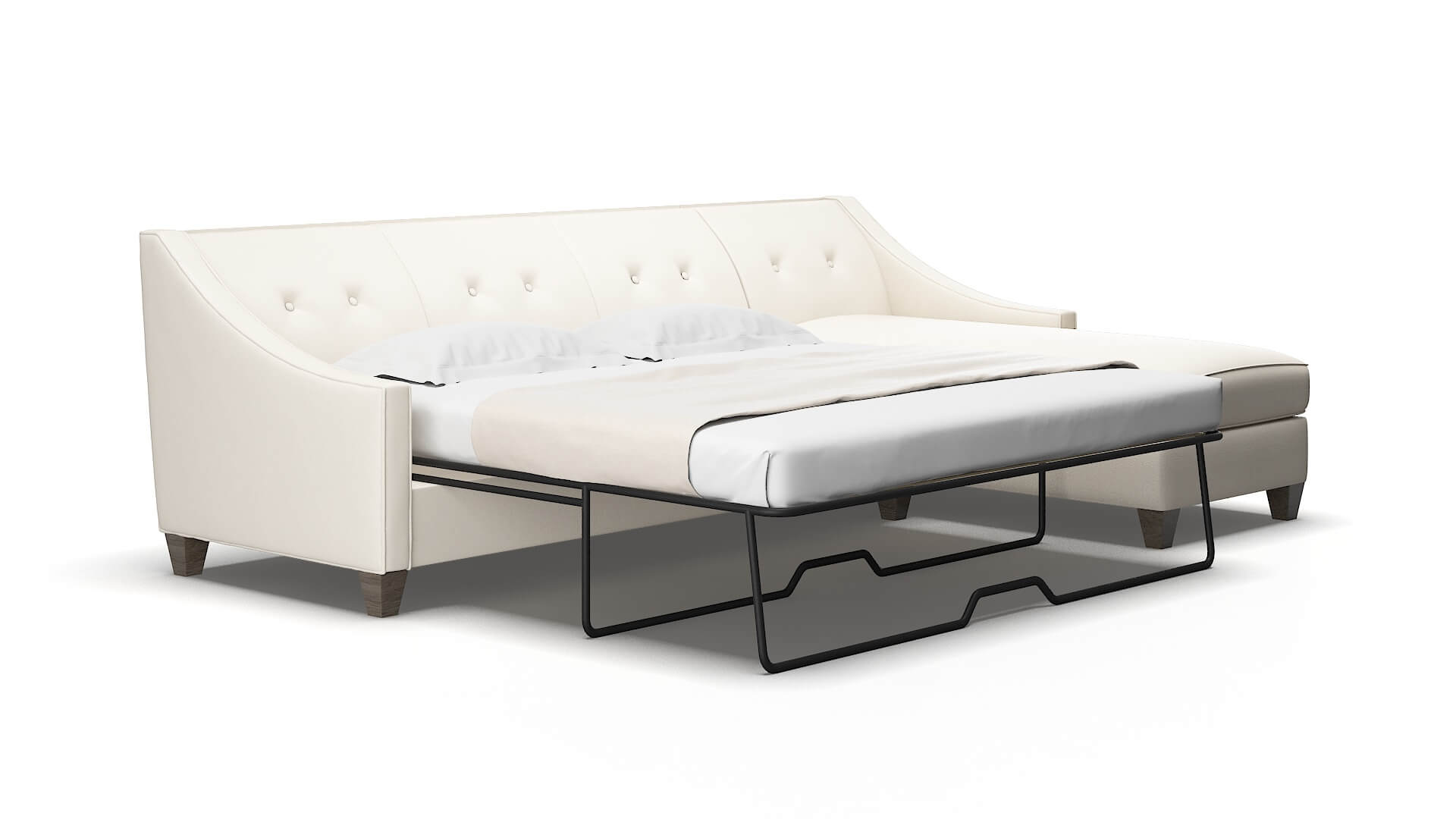Berlin Blanche milky Panel sleeper Espresso Legs  2
