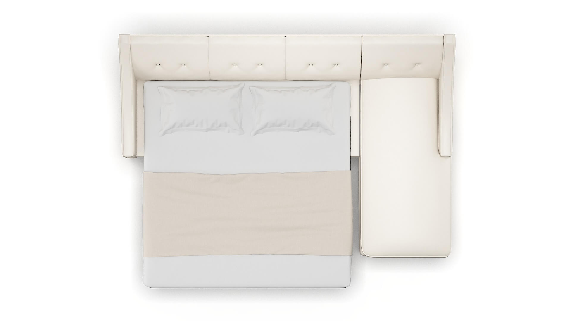 Berlin Blanche Milky Panel Sleeper Espresso legs 3