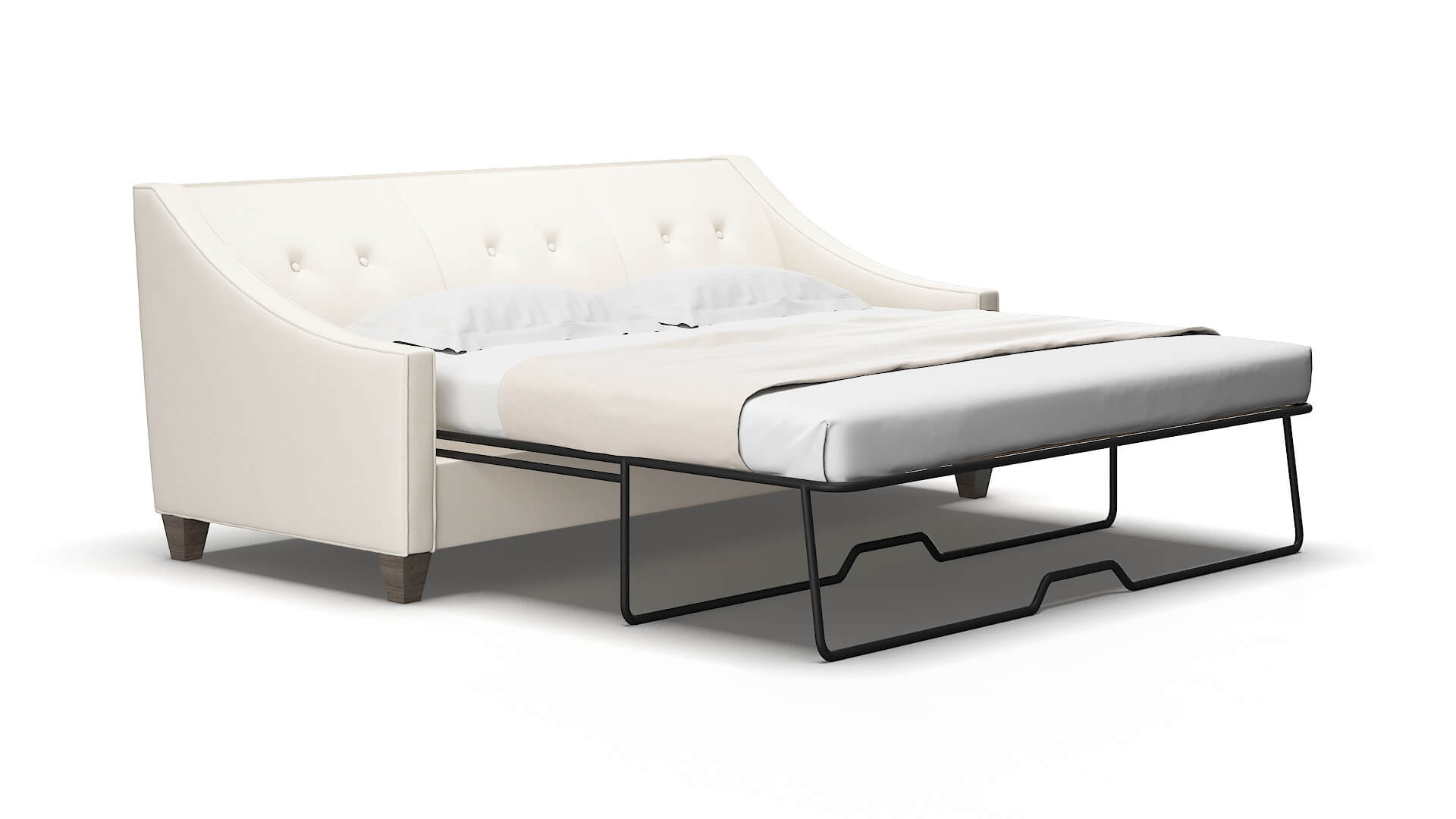 Berlin Blanche Milky Sofa Sleeper Espresso legs 2