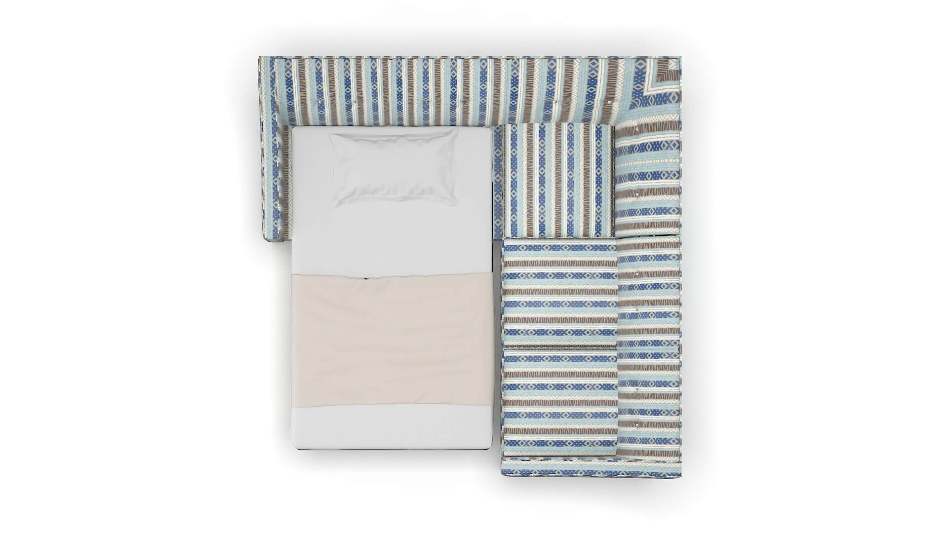 Berlin Bodhi Indigo Sectional Sleeper Espresso legs 3