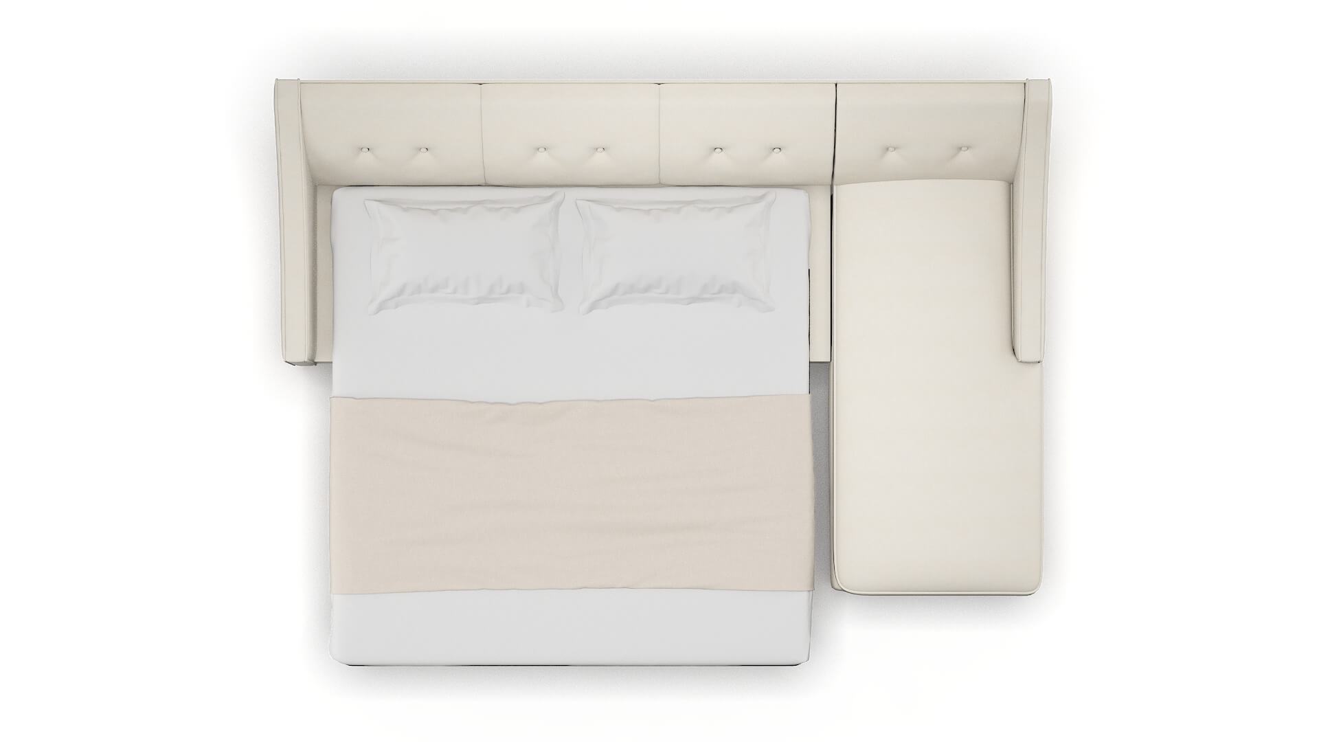 Berlin Bungalow Ivory Panel Sleeper Espresso legs 3