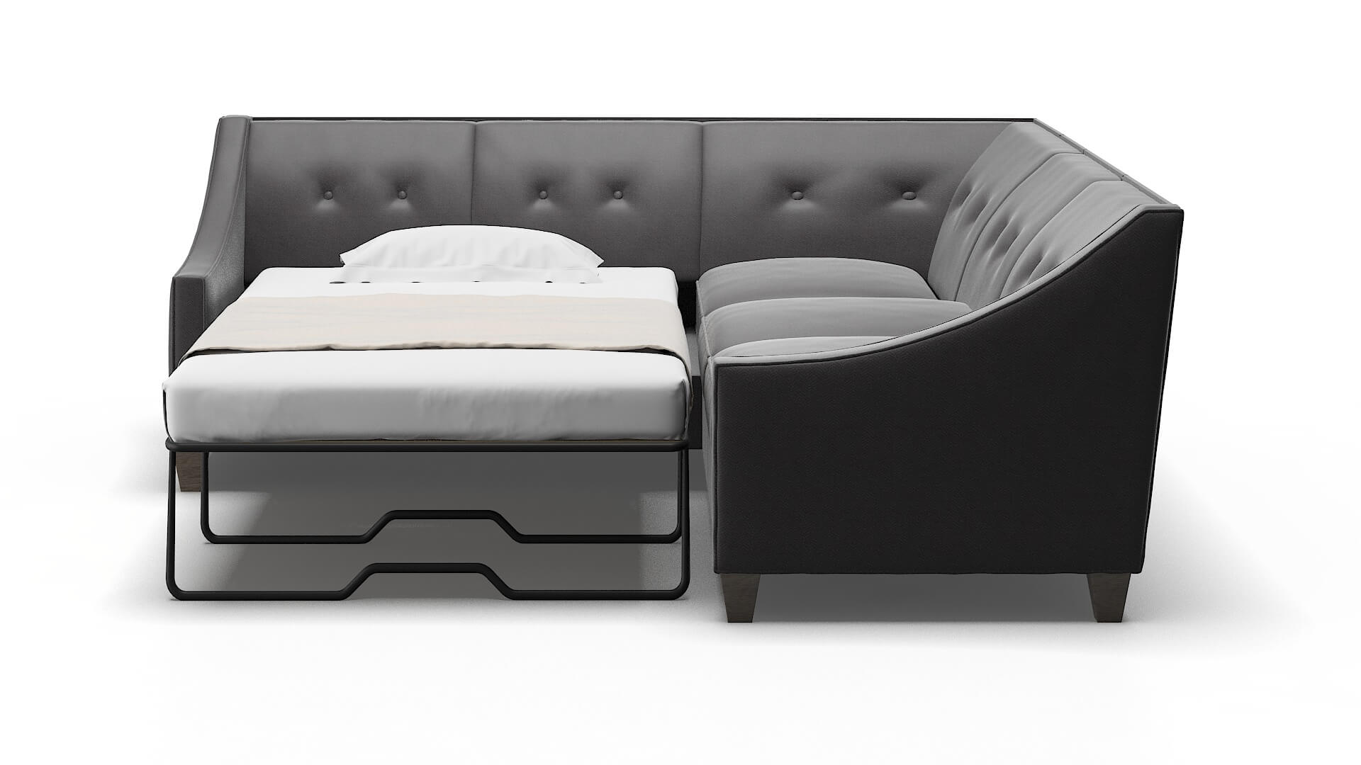 Berlin Catalina Charcoal Sectional Sleeper Espresso legs 1