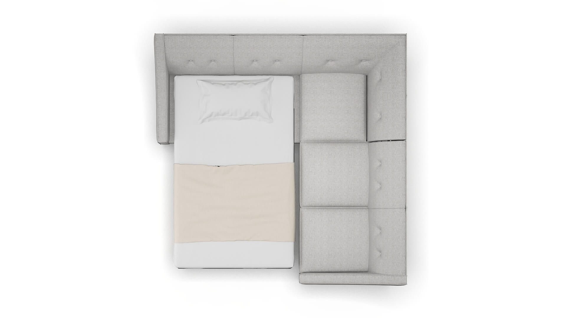 Berlin Catalina Silver Sectional Sleeper Espresso legs 3