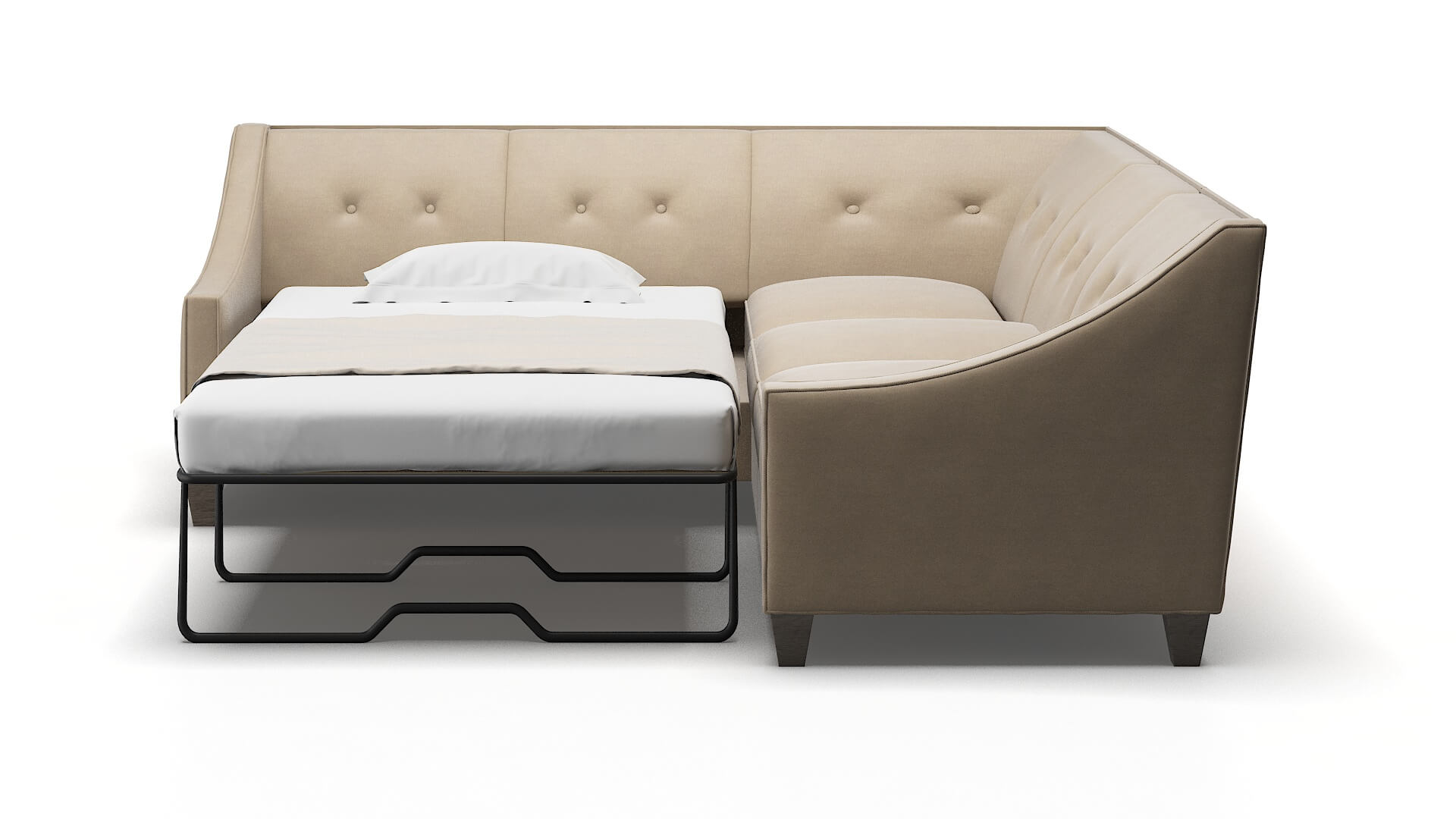 Berlin Chance Platinum Sectional Sleeper Espresso legs 1