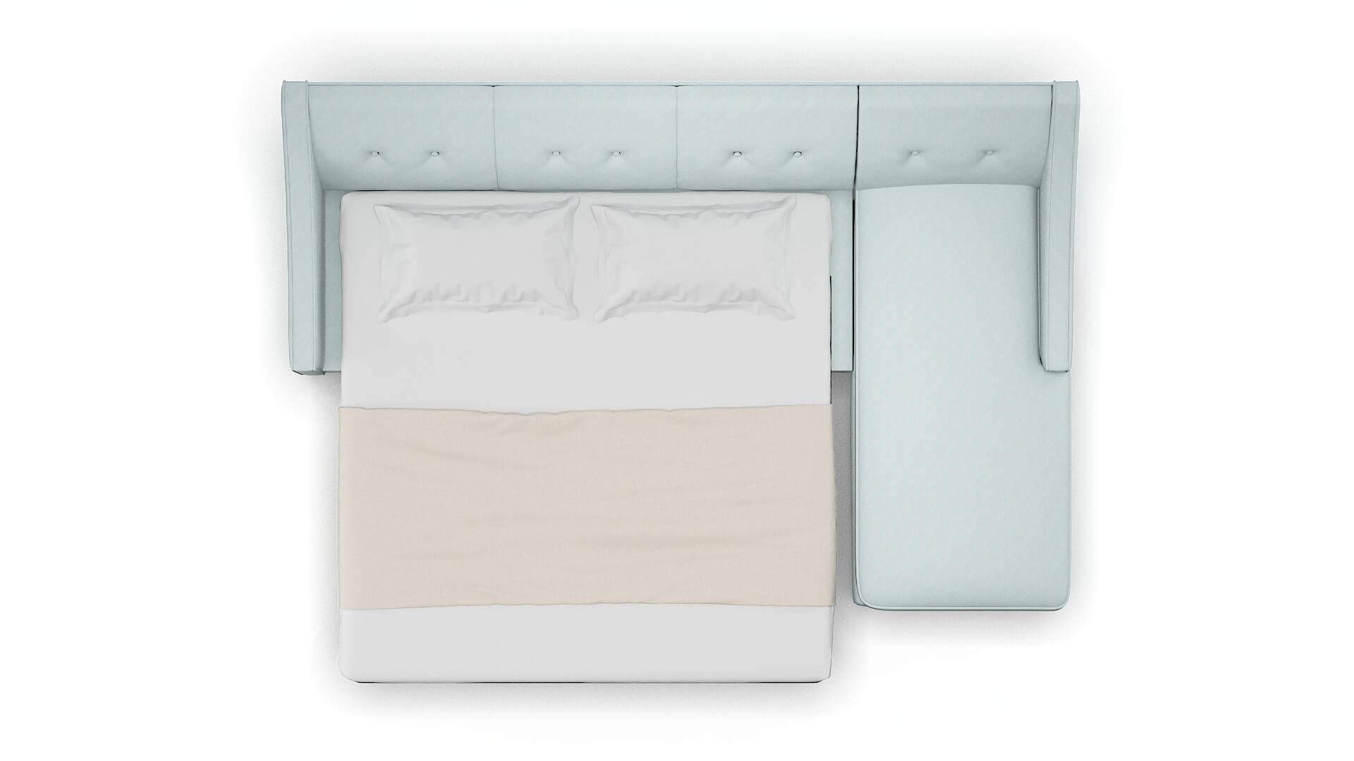 Berlin Clyde Cornflower Panel Sleeper Espresso legs 3