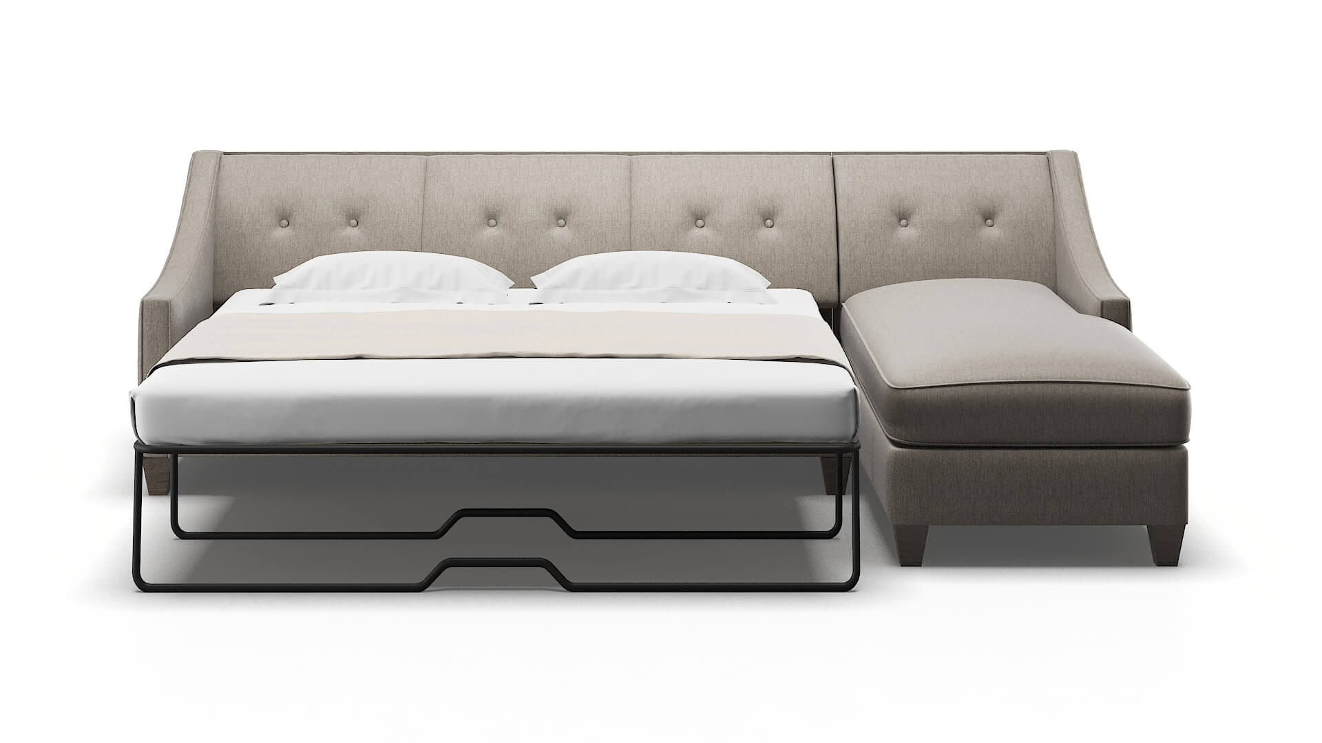 Berlin Cosmo Taupe Panel Sleeper Espresso legs 1