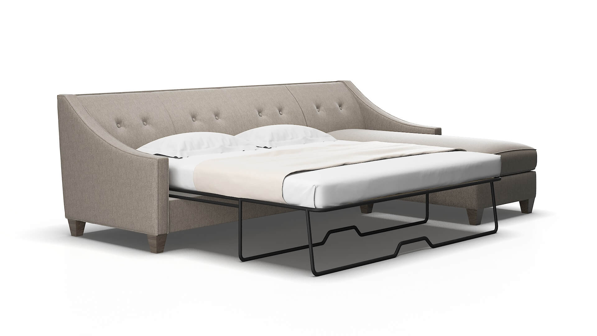 Berlin Cosmo Taupe Panel Sleeper Espresso legs 2