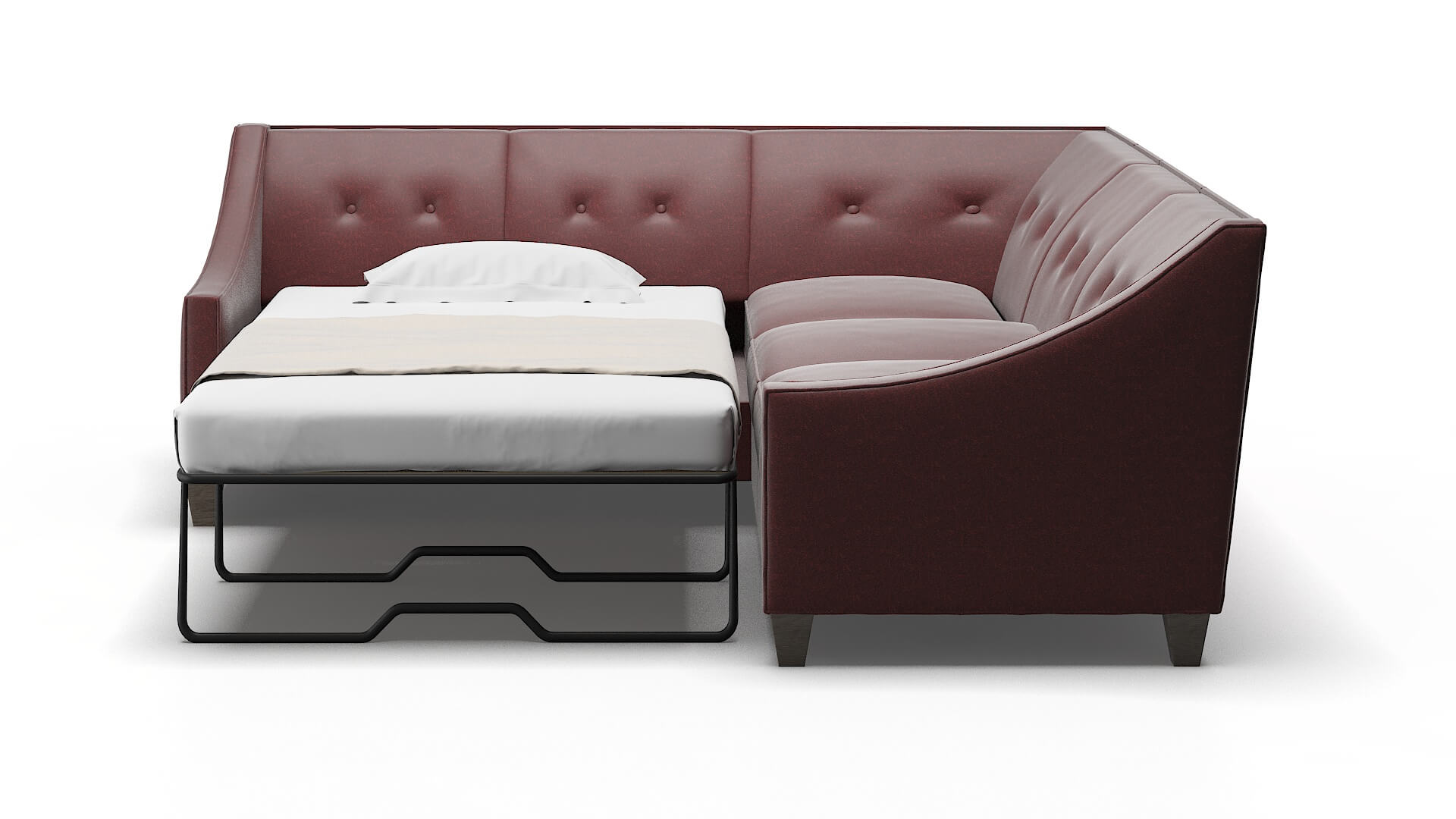 Berlin Derby Berry Sectional Sleeper Espresso legs 1