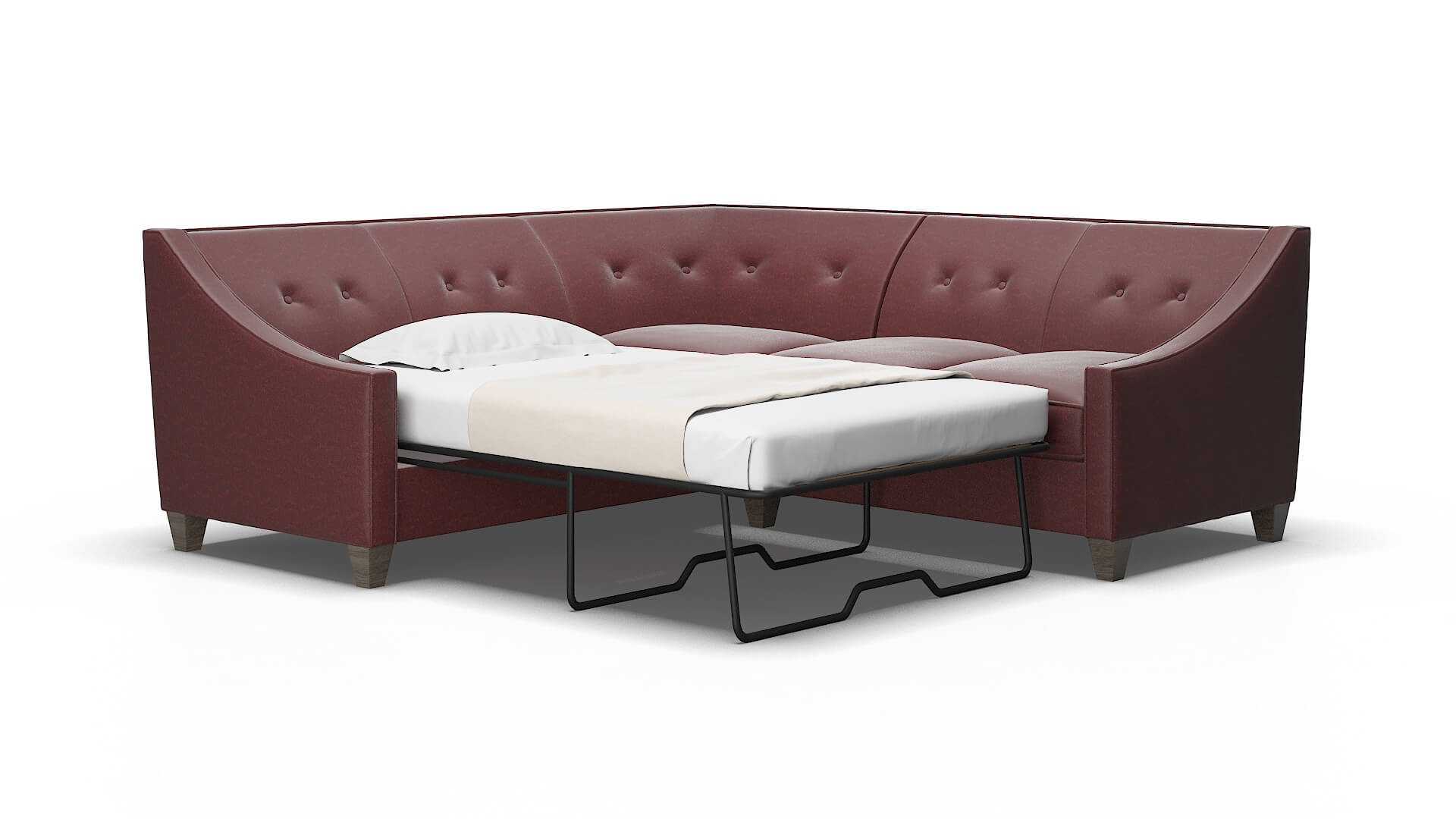 Berlin Derby berry Sectional sleeper Espresso Legs  2