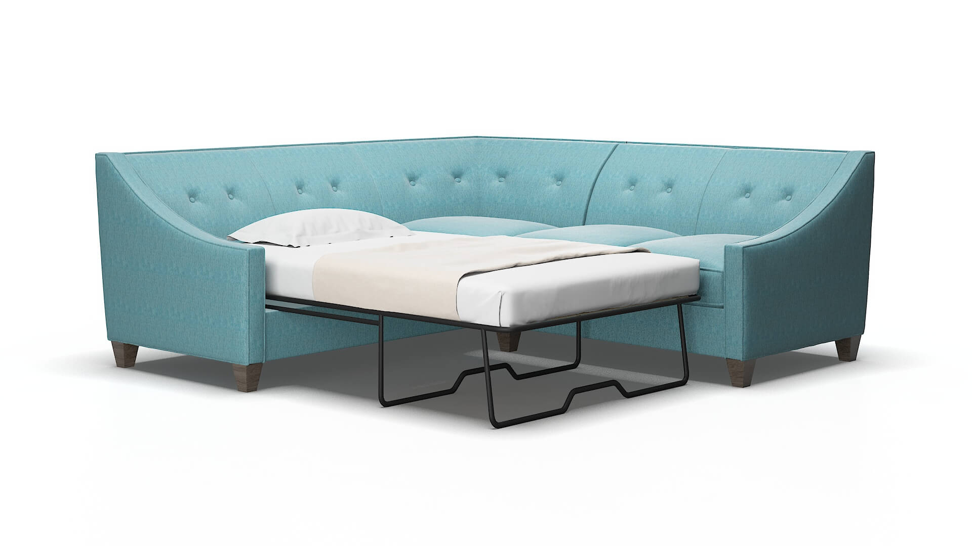 Berlin Dream_d peacock Sectional sleeper Espresso Legs  2