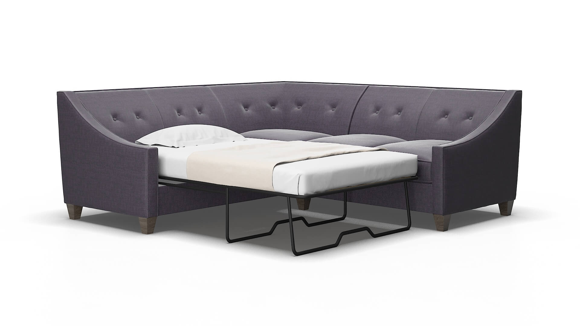 Berlin Durham Ink Sectional Sleeper Espresso legs 2