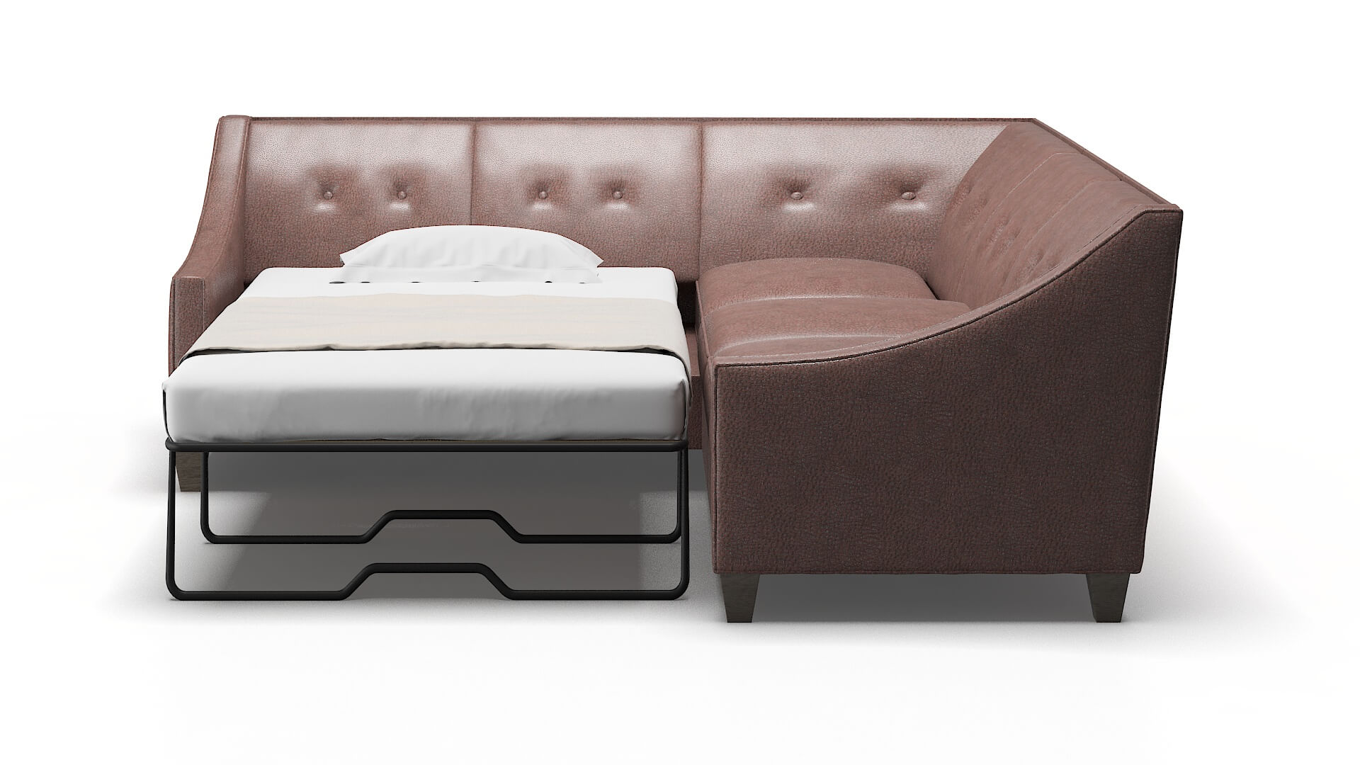 Berlin Ford Brown Sectional Sleeper Espresso legs 1