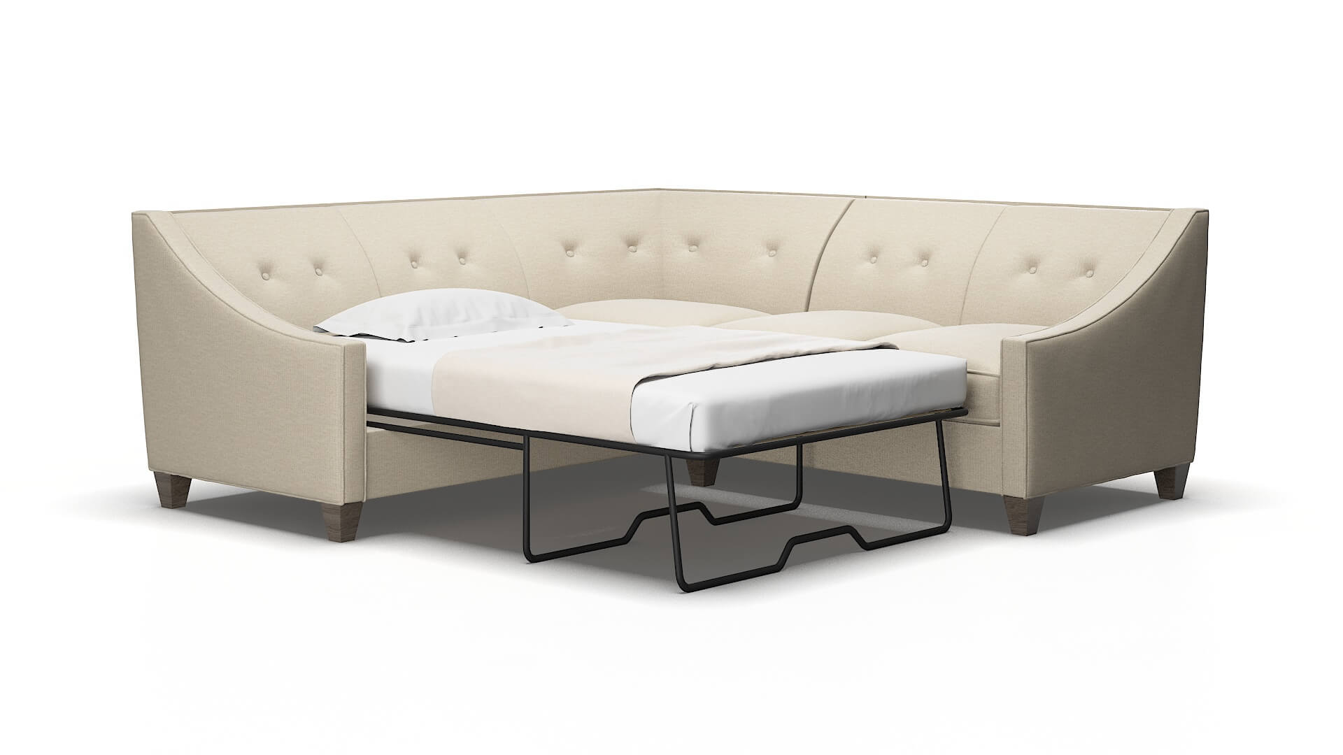 Berlin Insight Barley Sectional Sleeper Espresso legs 2