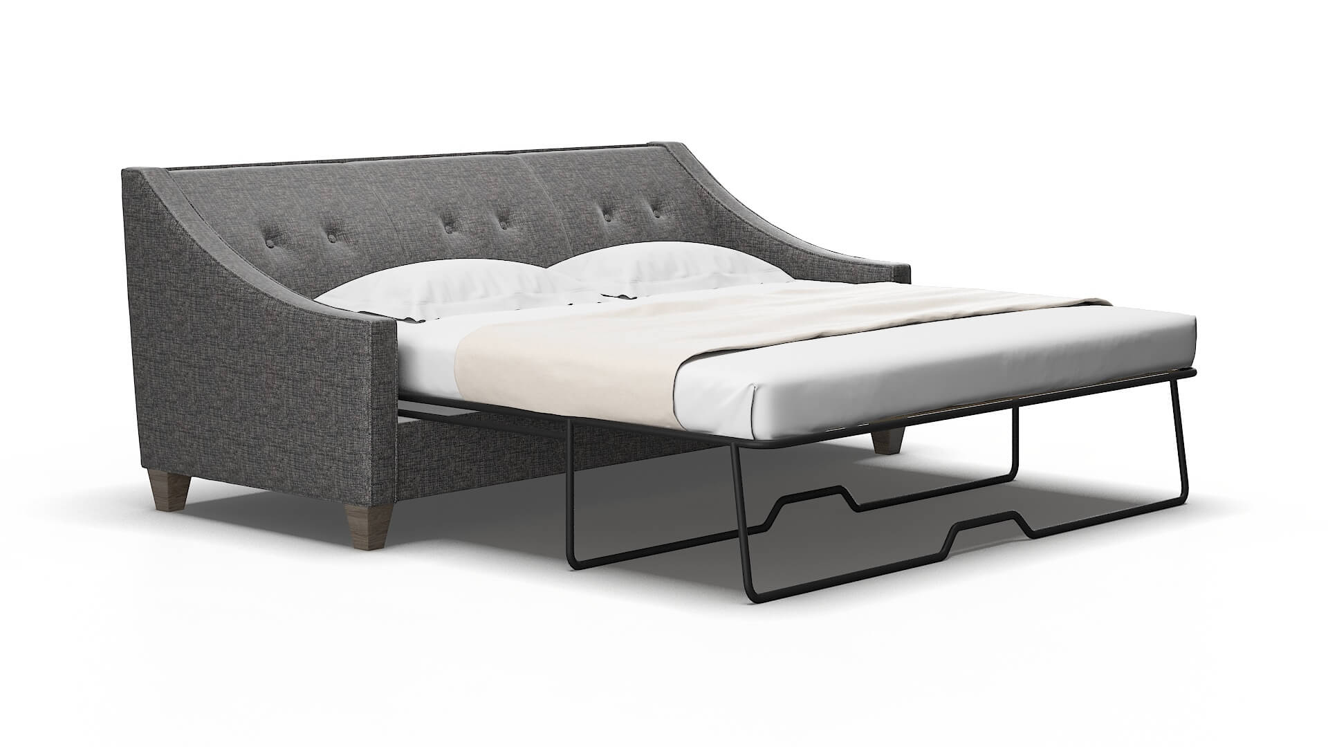 Berlin Insight charcoal Sofa sleeper Espresso Legs  2