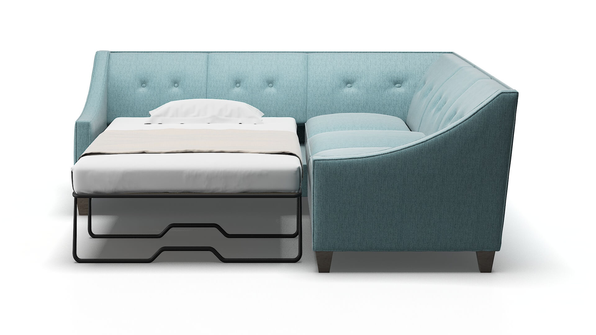 Berlin Insight Peacock Sectional Sleeper Espresso legs 1