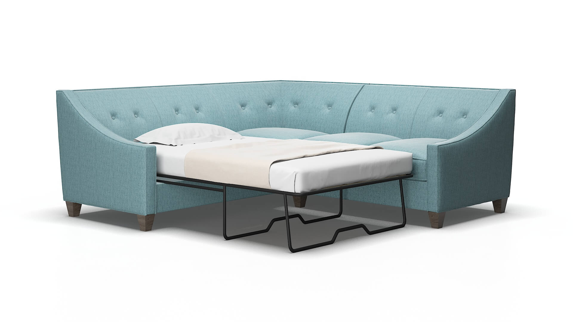 Berlin Insight peacock Sectional sleeper Espresso Legs  2