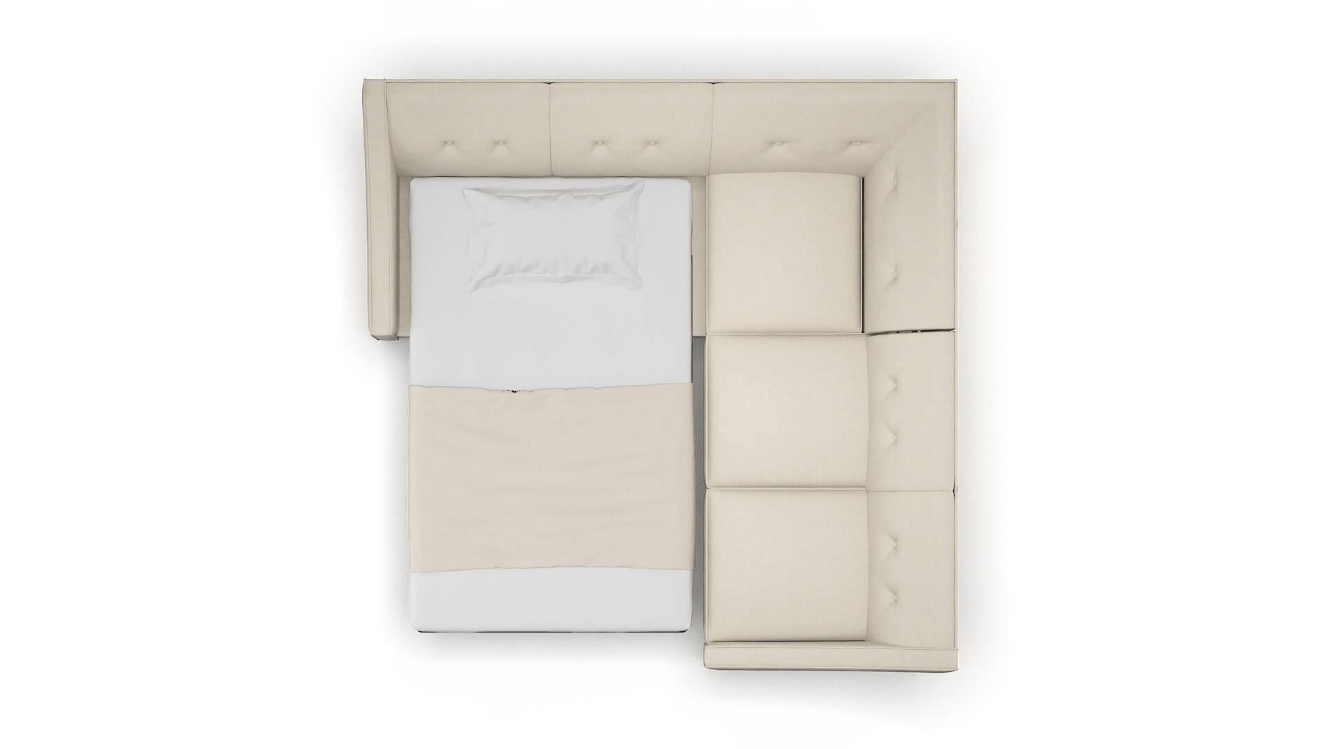 Berlin Keylargo Almond Sectional Sleeper Espresso legs 3