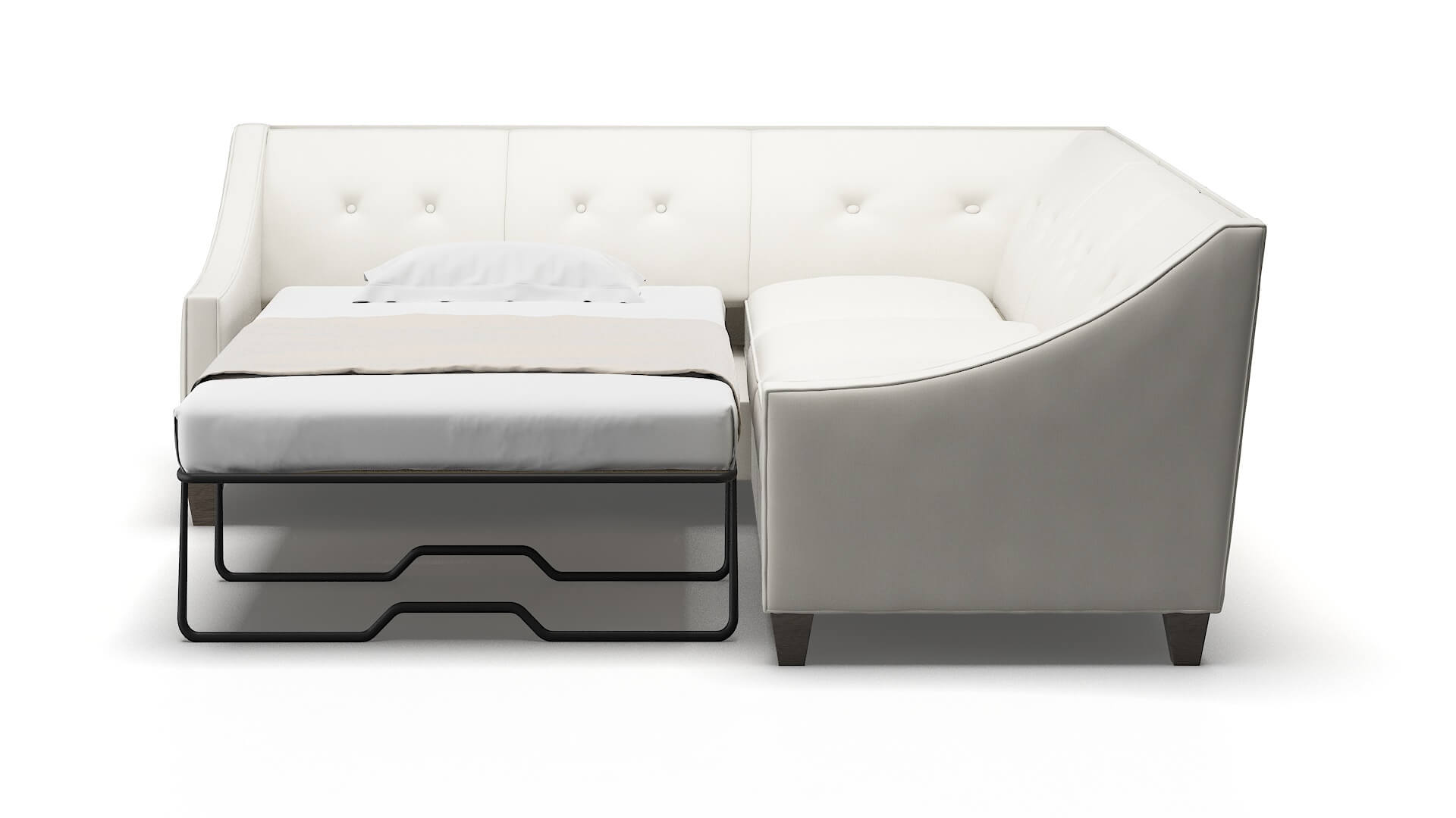 Berlin Keylargo Oatmeal Sectional Sleeper Espresso legs 1