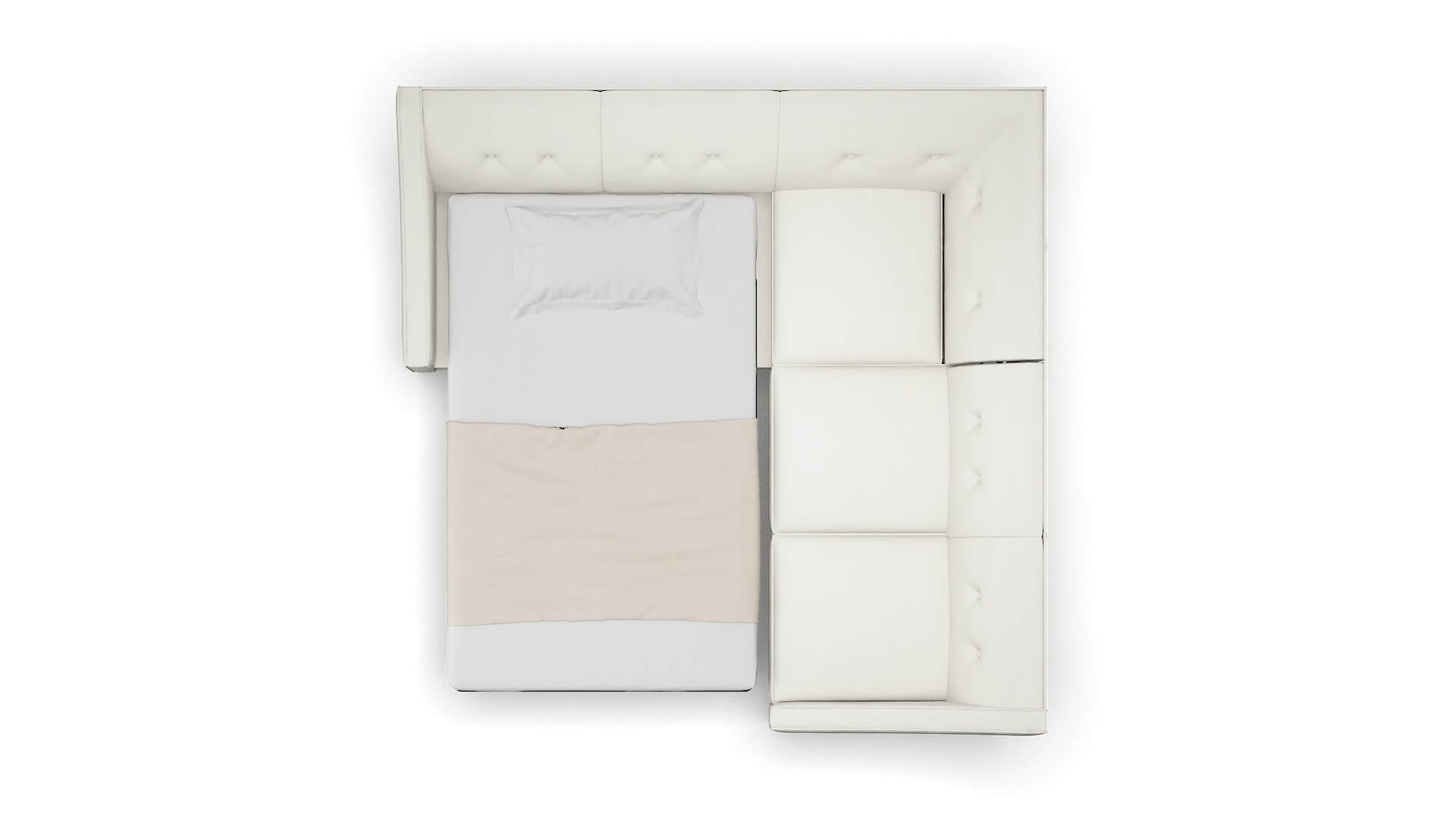 Berlin Keylargo Oatmeal Sectional Sleeper Espresso legs 3