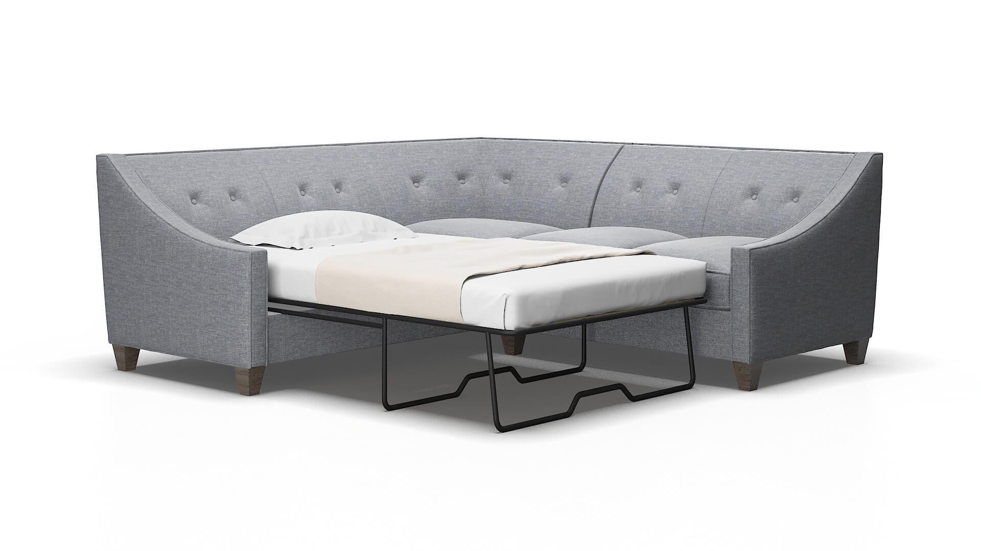 Berlin Lana Ash Sectional Sleeper Espresso legs 2