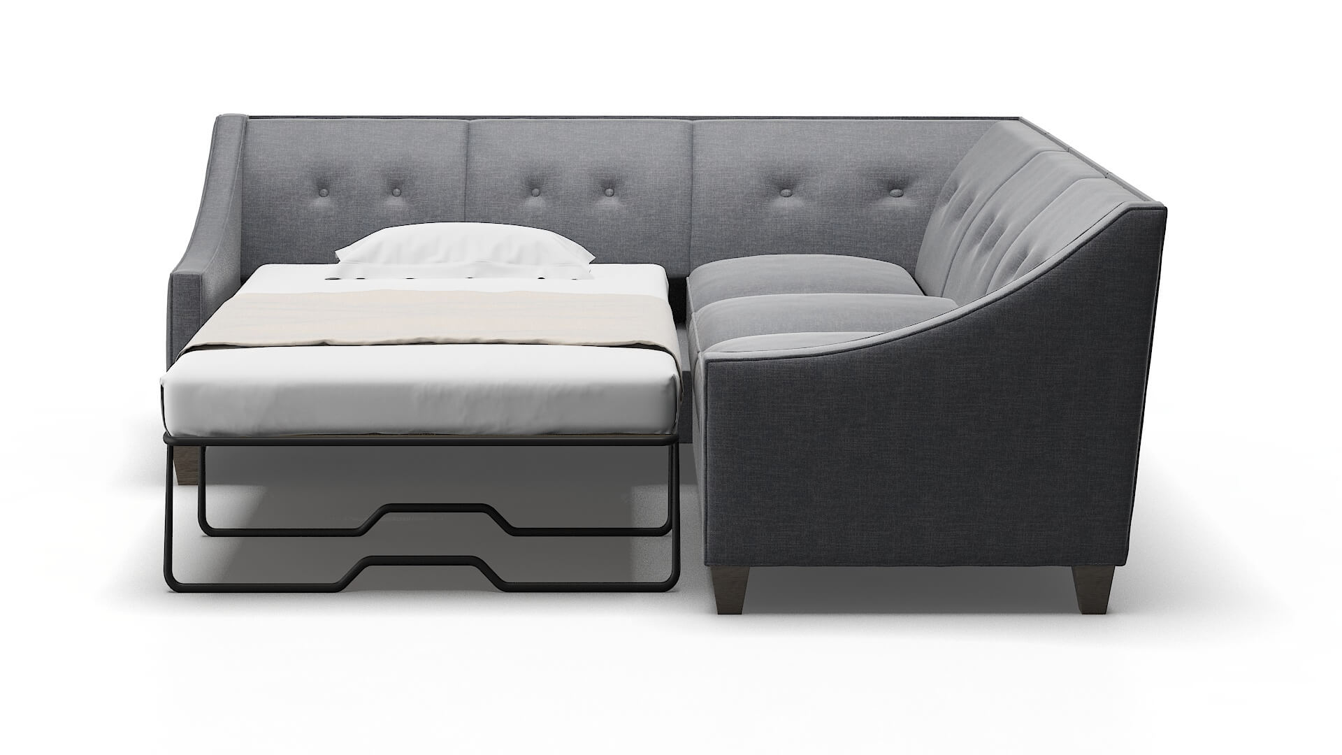 Berlin Lana Onyx Sectional Sleeper Espresso legs 1