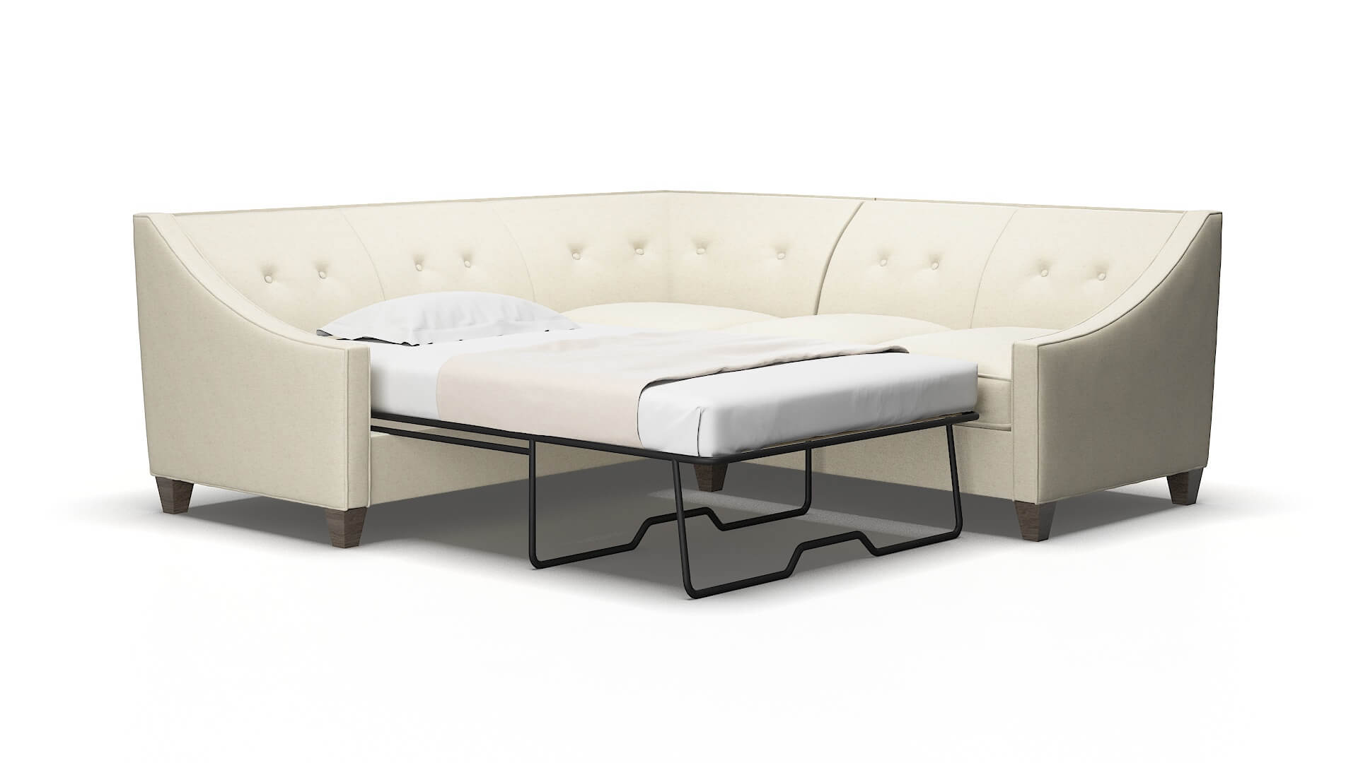 Berlin Lana sand Sectional sleeper Espresso Legs  2