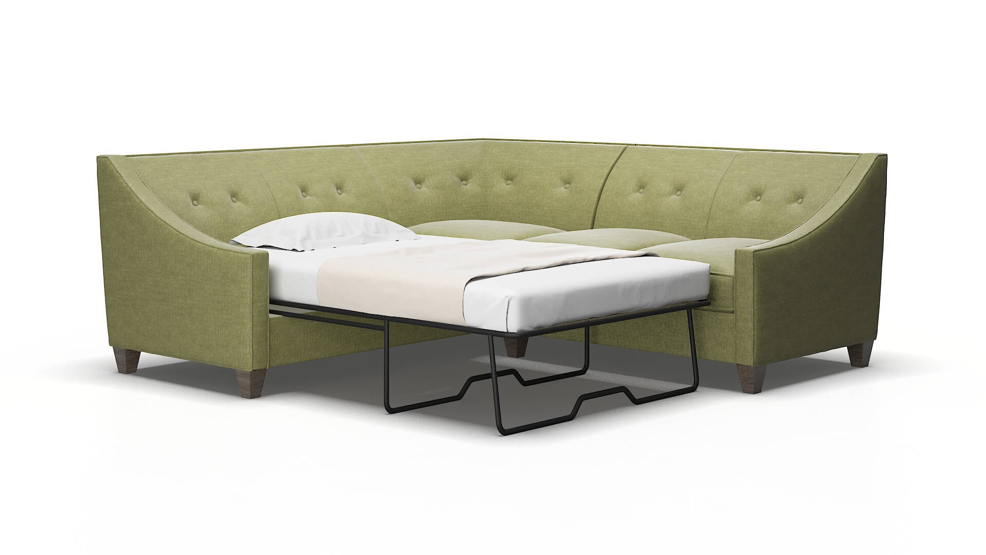 Berlin Leslie lawn Sectional sleeper Espresso Legs  2