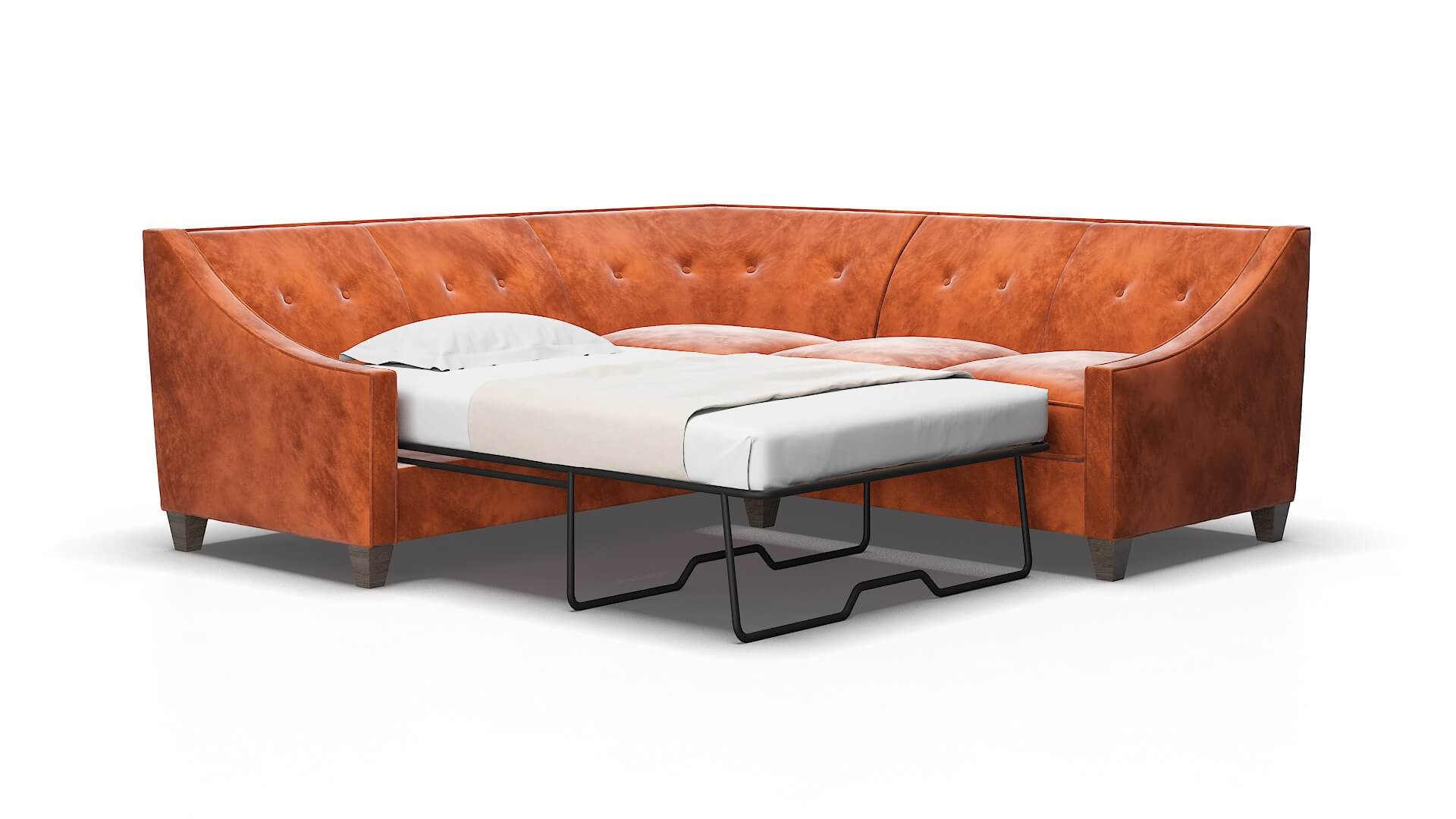 Berlin Loft copper Sectional sleeper Espresso Legs  2