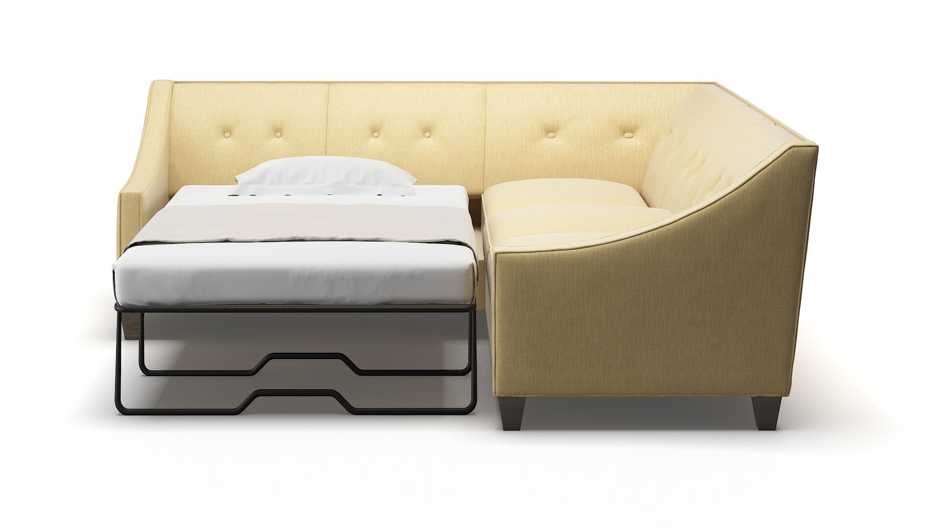Berlin Malibu Maize Sectional Sleeper Espresso legs 1