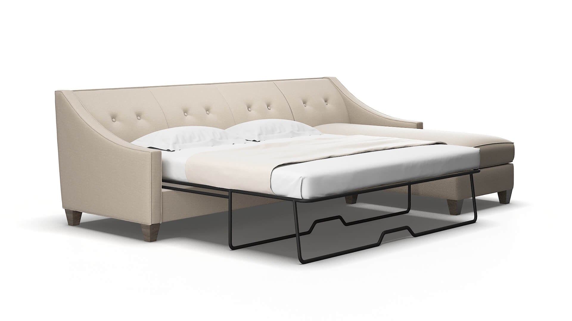 Berlin Naples almond Panel sleeper Espresso Legs  2