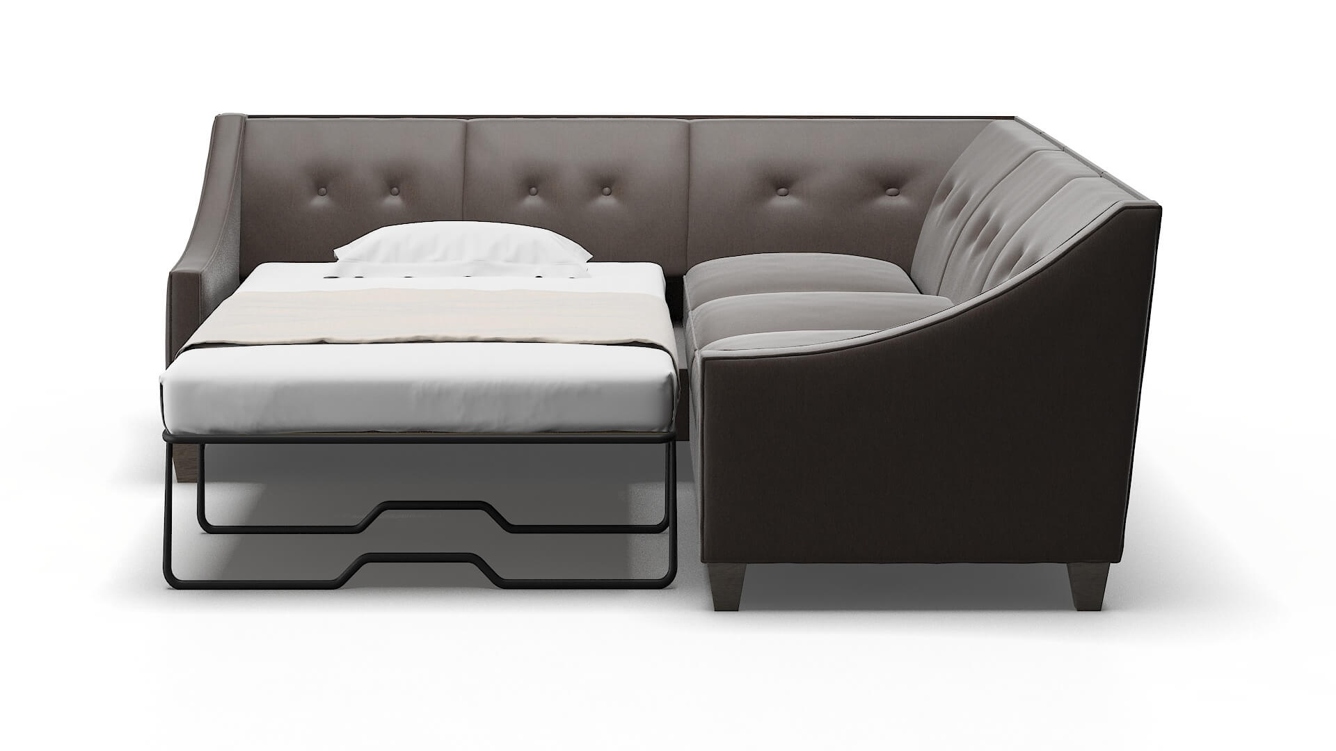 Berlin Naples Graphite Sectional Sleeper Espresso legs 1