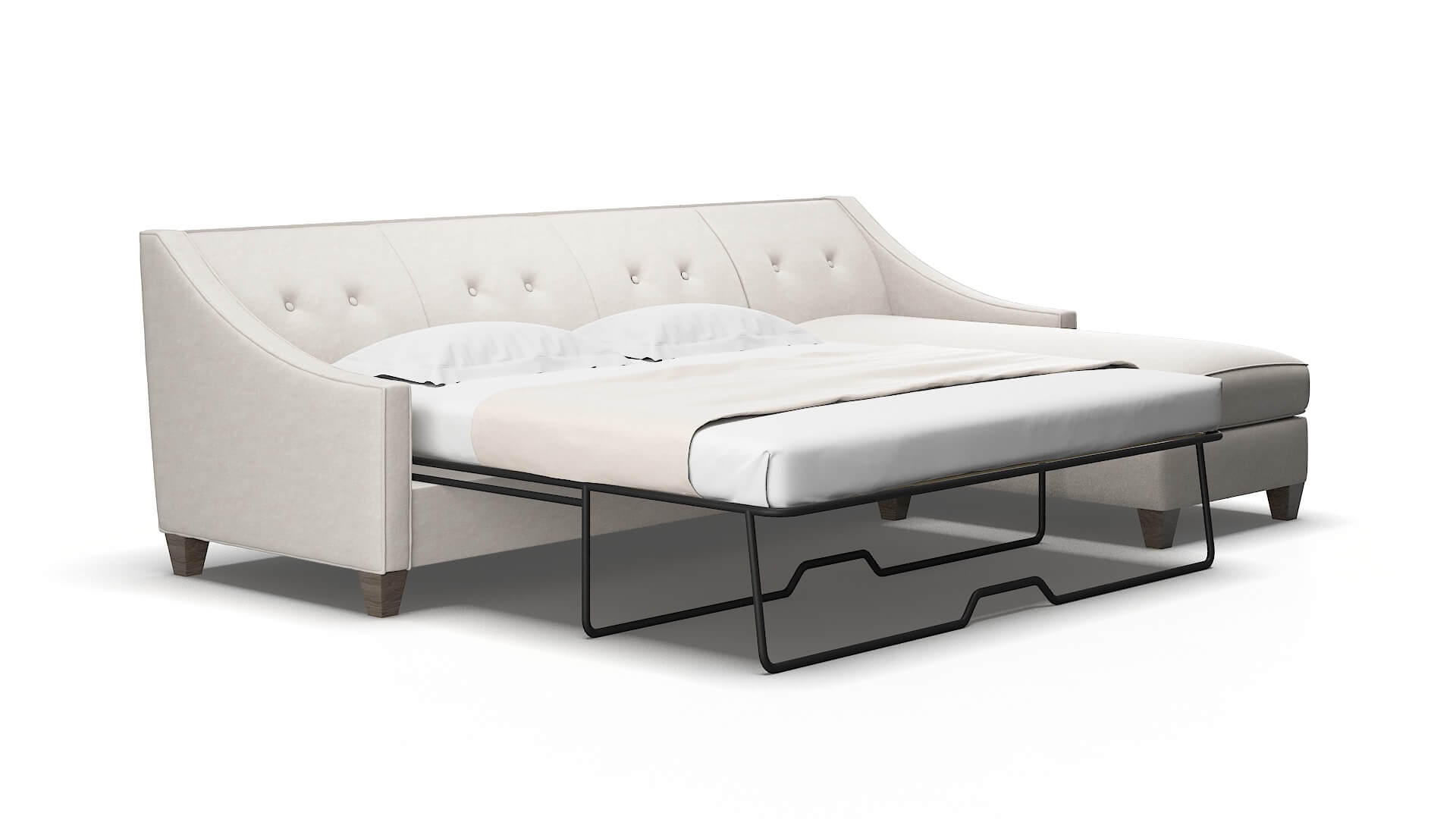 Berlin Noble grey Panel sleeper Espresso Legs  2