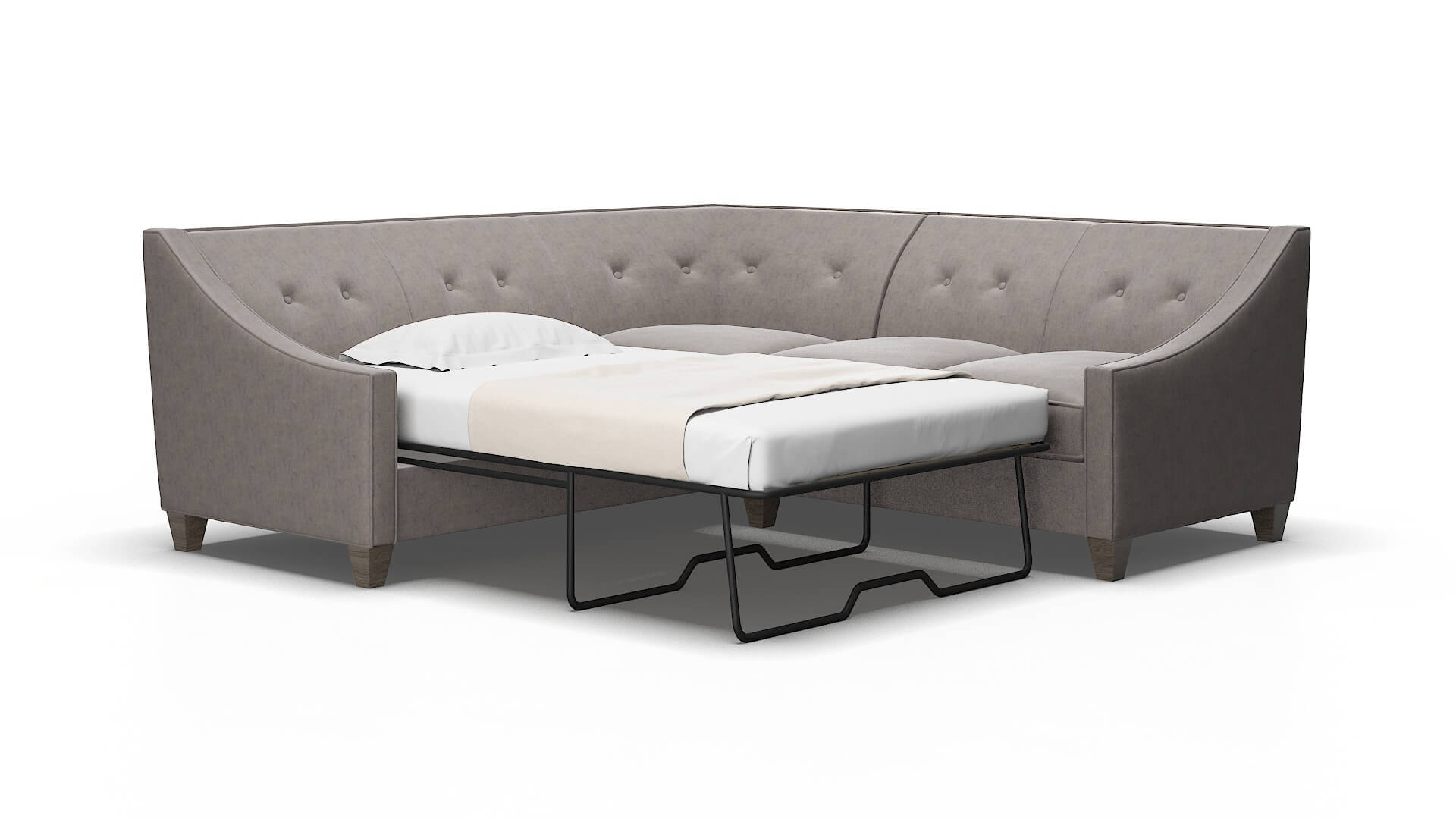 Berlin Noble otter Sectional sleeper Espresso Legs  2