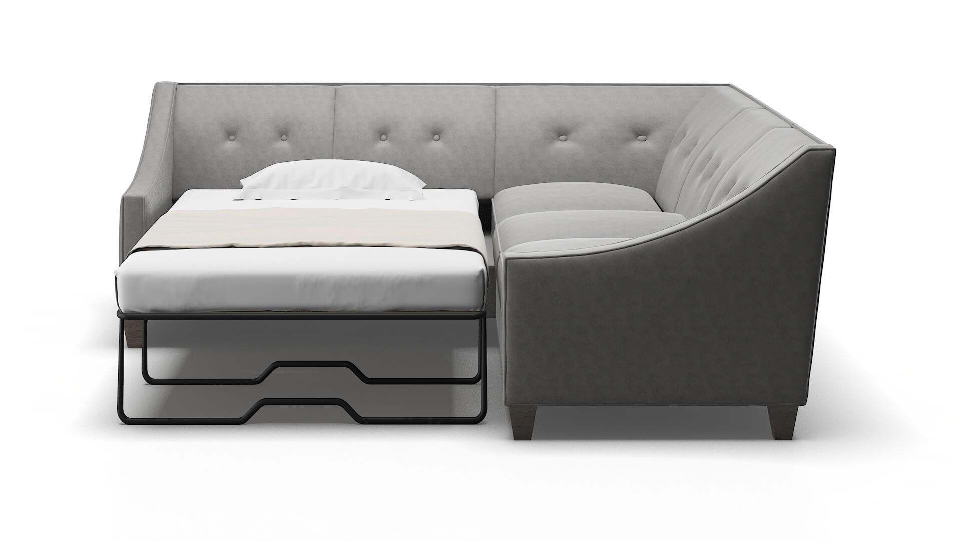 Berlin Noble Smoke Sectional Sleeper Espresso legs 1