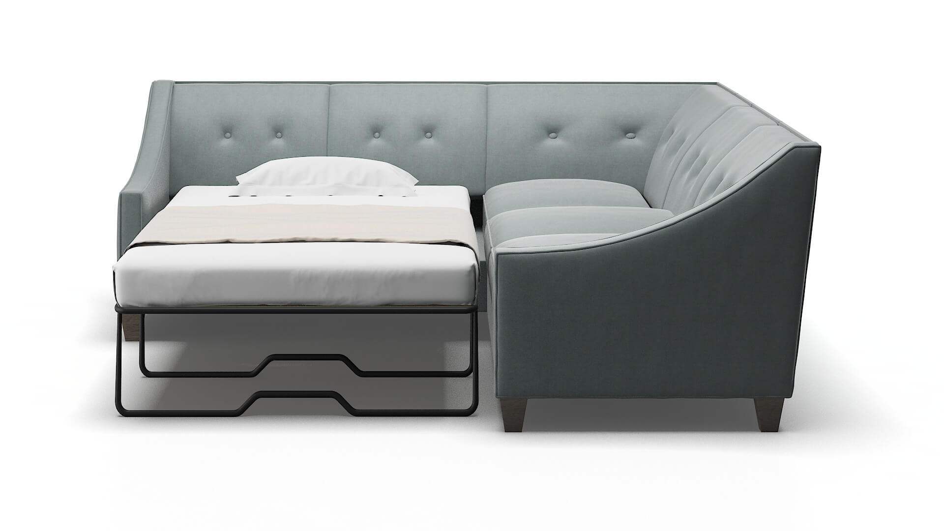 Berlin Oakley Baltic Sectional Sleeper Espresso legs 1