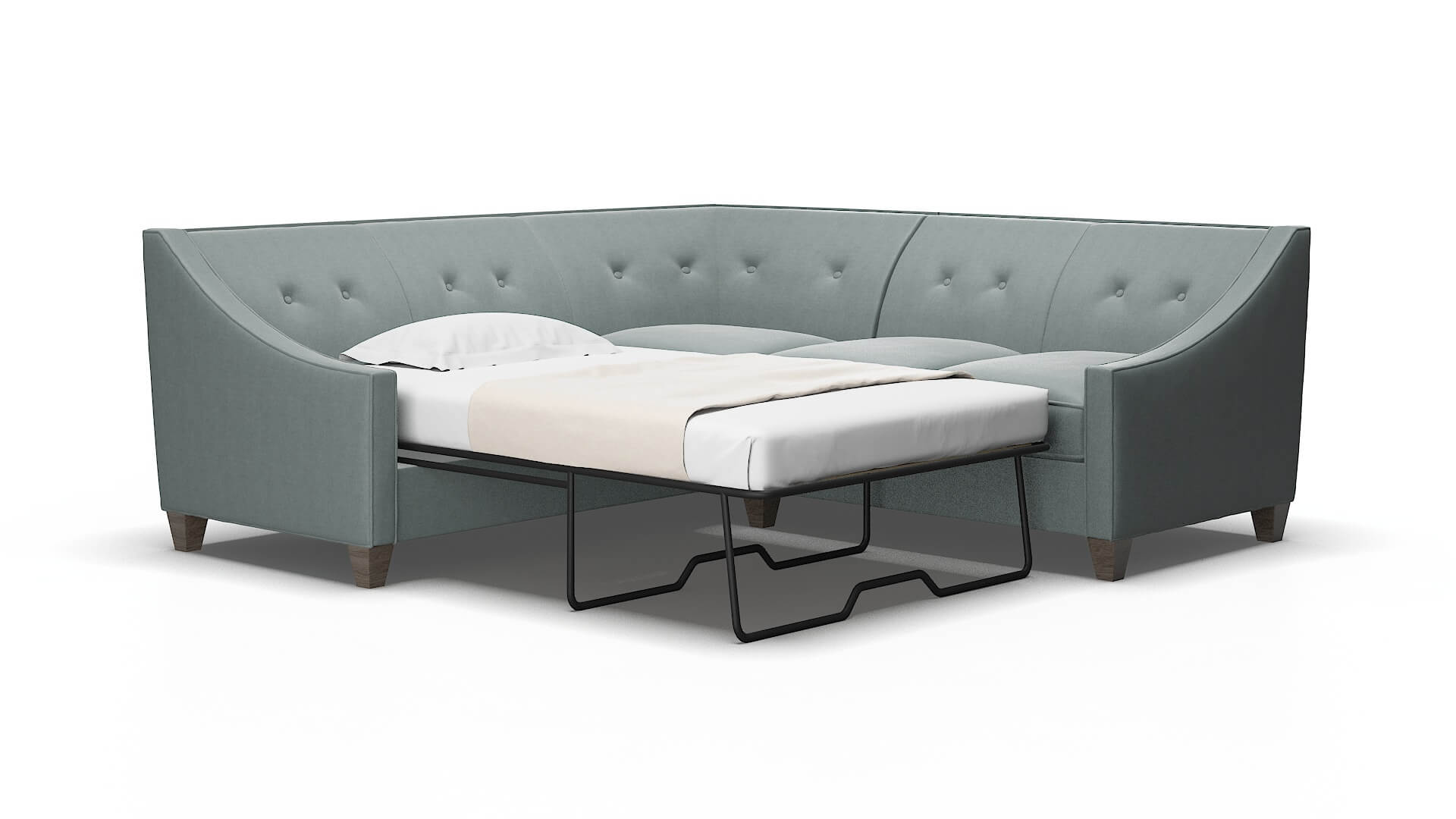 Berlin Oakley Baltic Sectional Sleeper Espresso legs 2